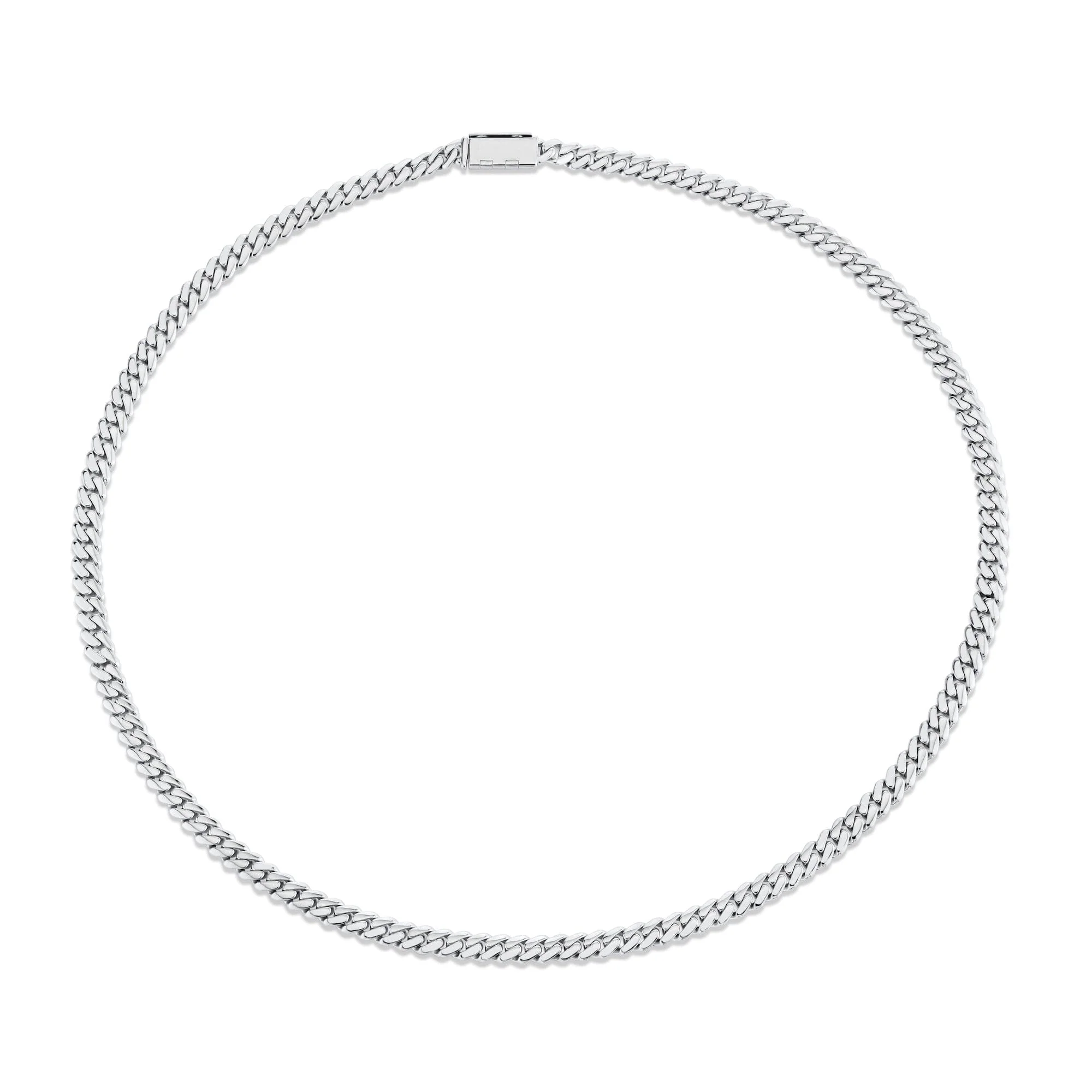 6.5mm Silver Men's Cuban Chain Necklace - Image 3