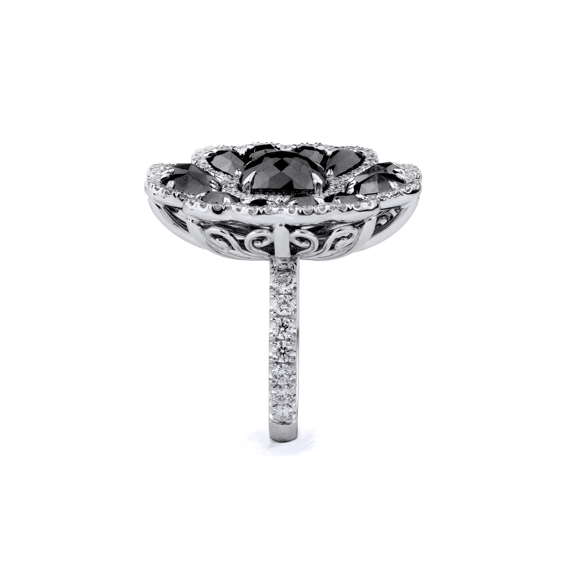 Black Diamond Petal Ring - Image 3
