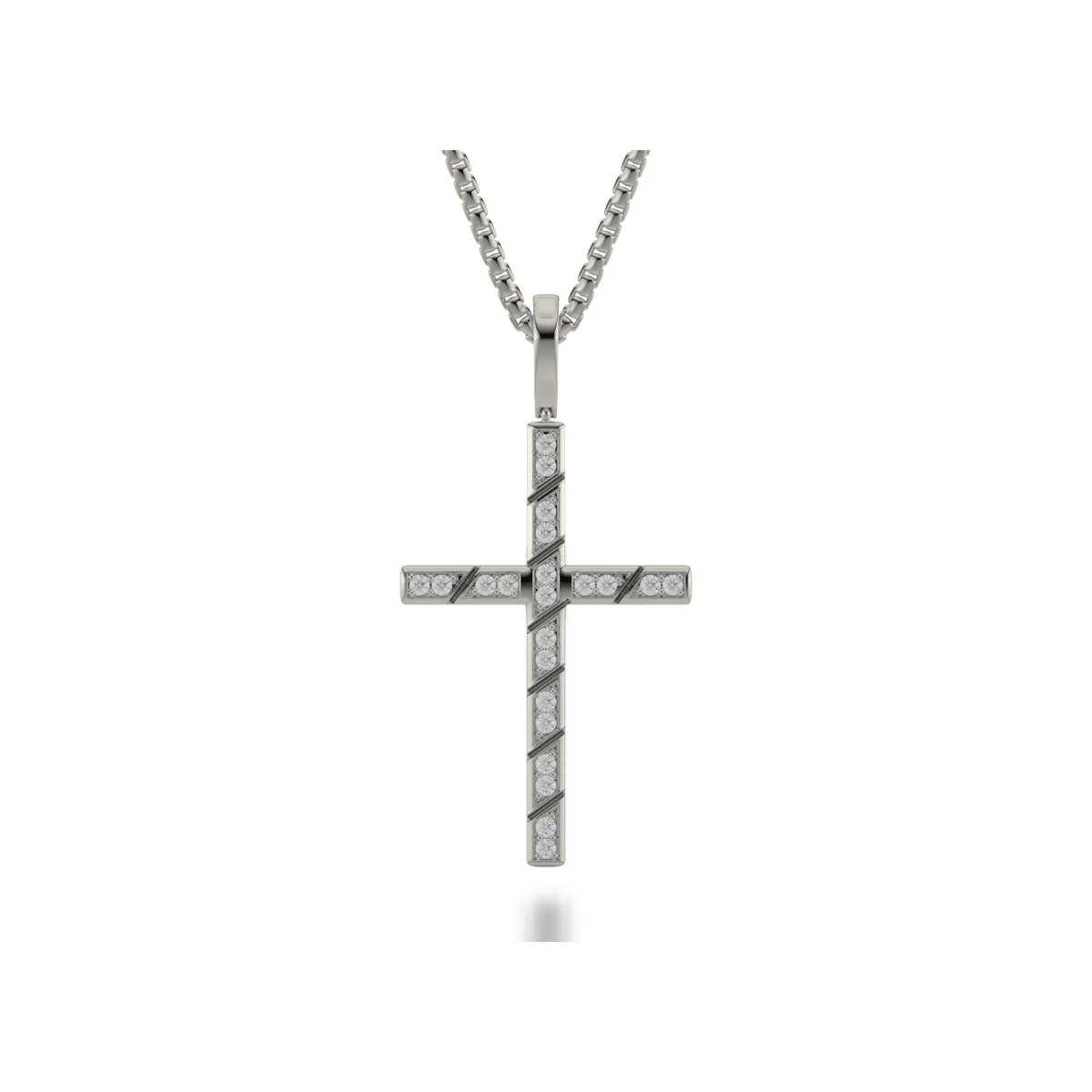 Box Diamond Cross Pendant - Image 3