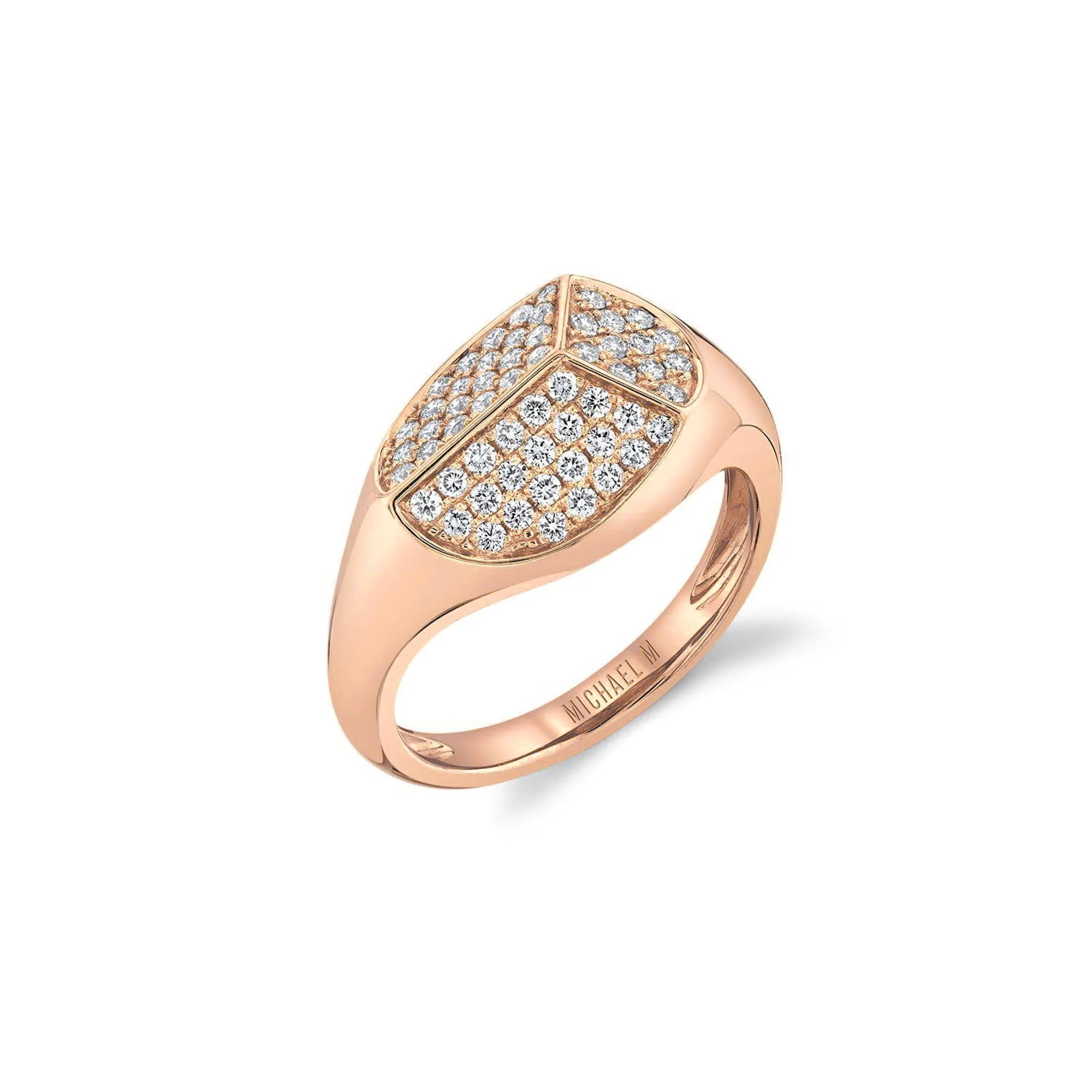 Carve Signet Ring with Pavé - Image 7