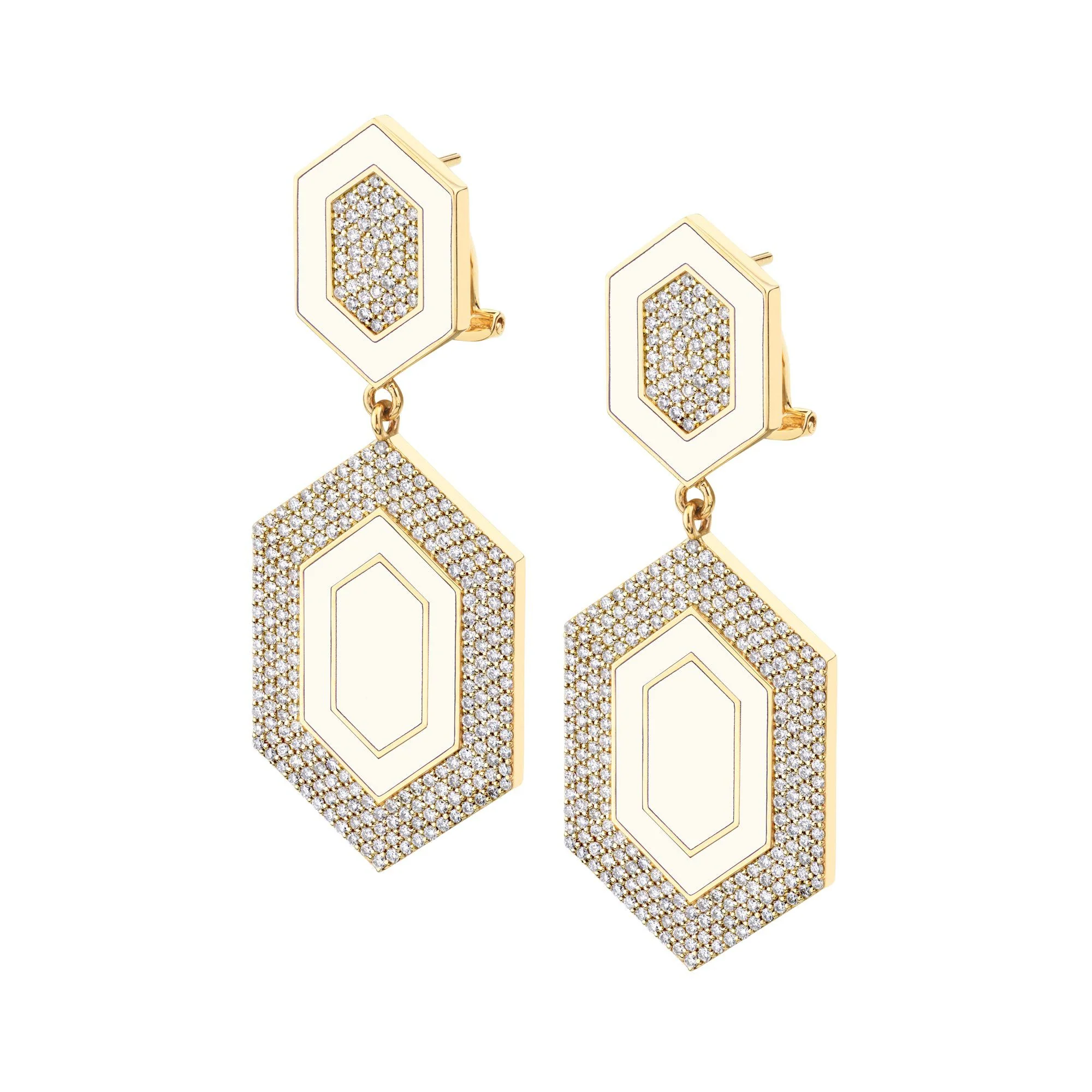 Chroma Pavé Hexagon Cocktail Earrings - Image 4