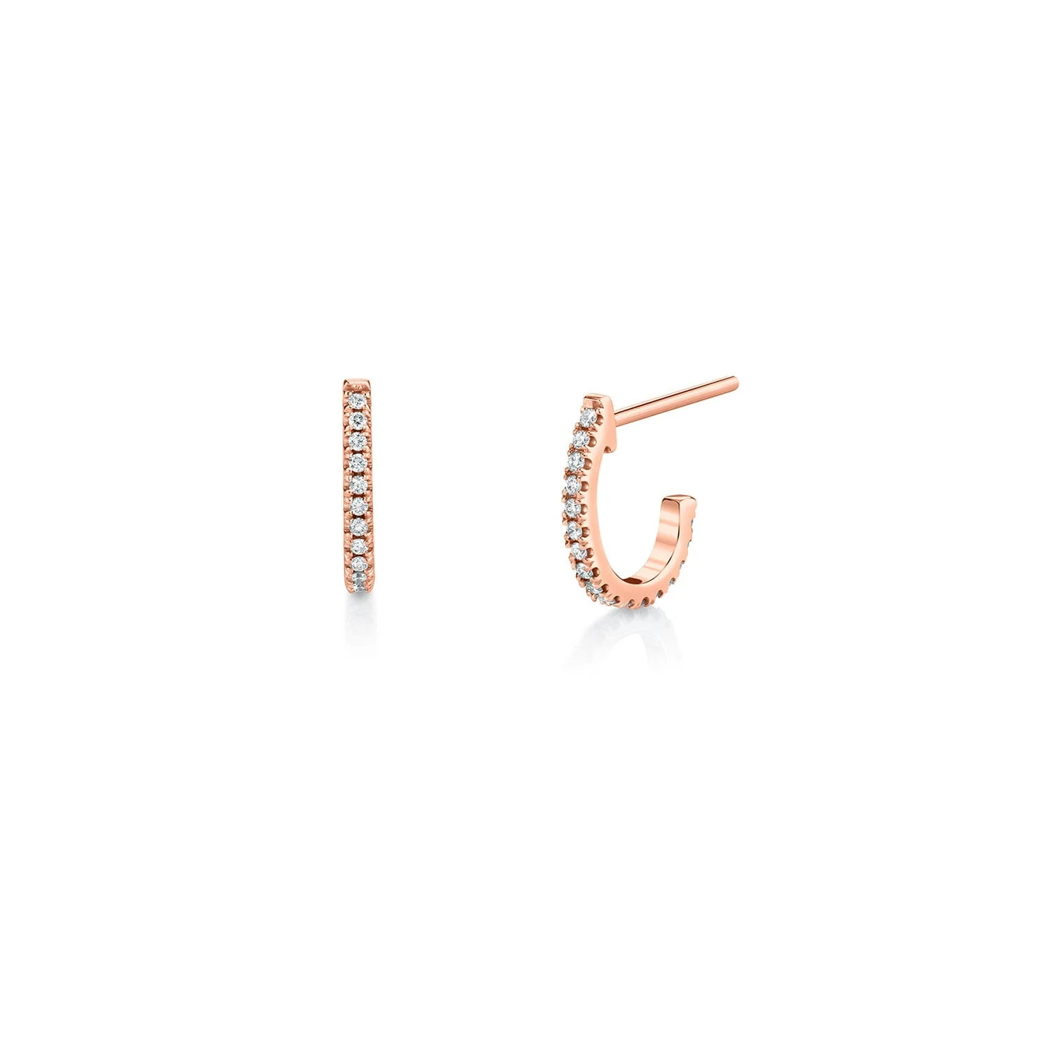 Diamond Huggie Hoop Earrings - Image 3