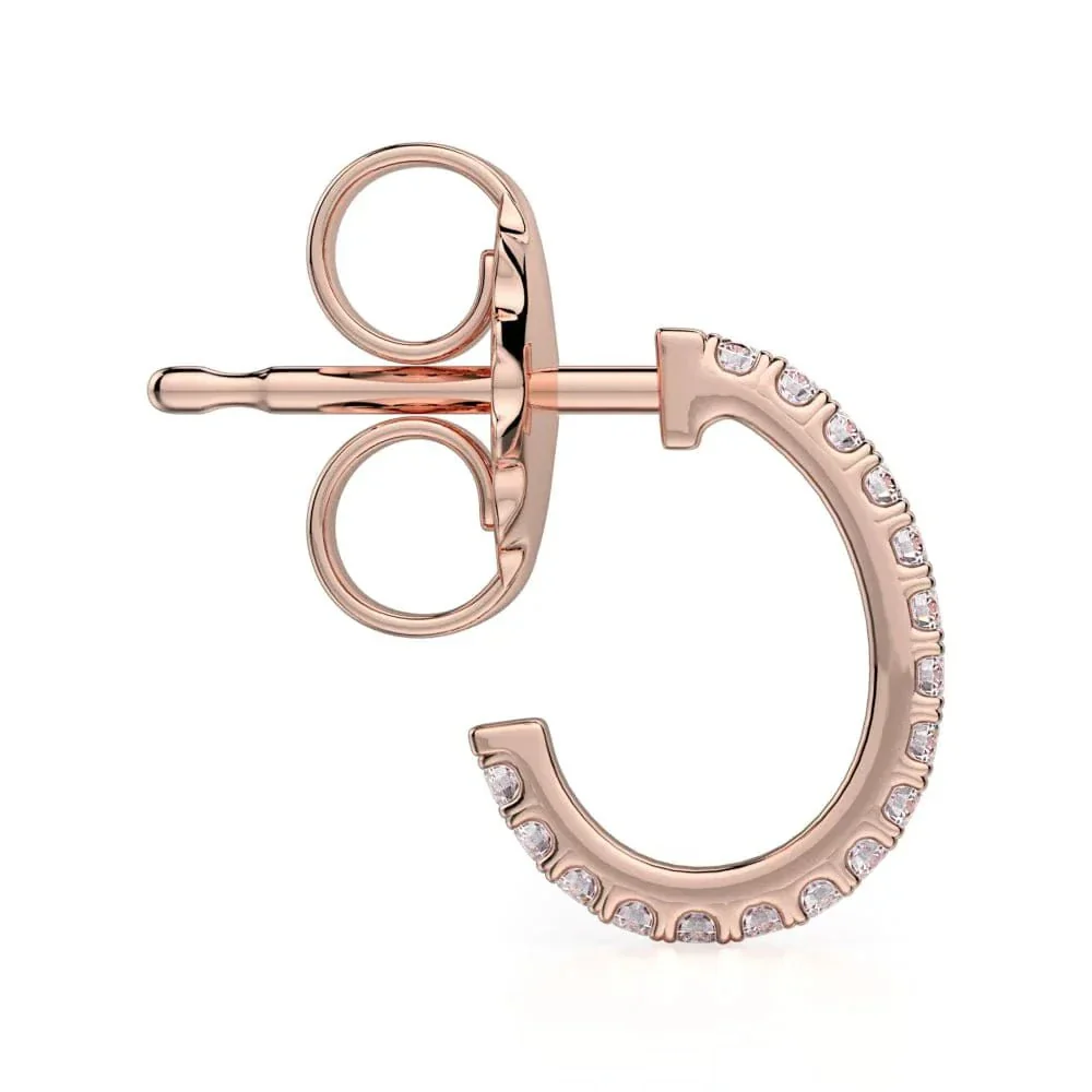 Diamond Huggie Hoop Earrings - Image 4