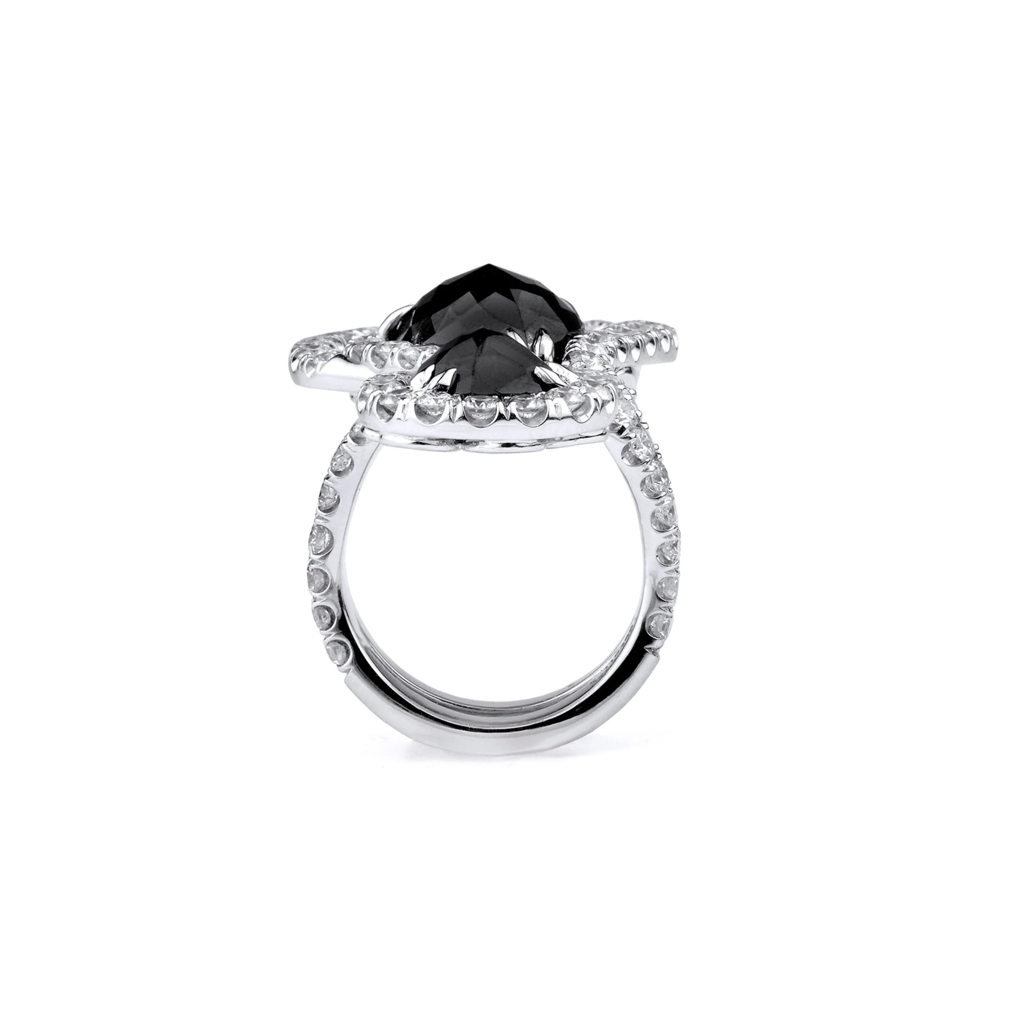 Double Black Diamond Pear Ring - Image 3