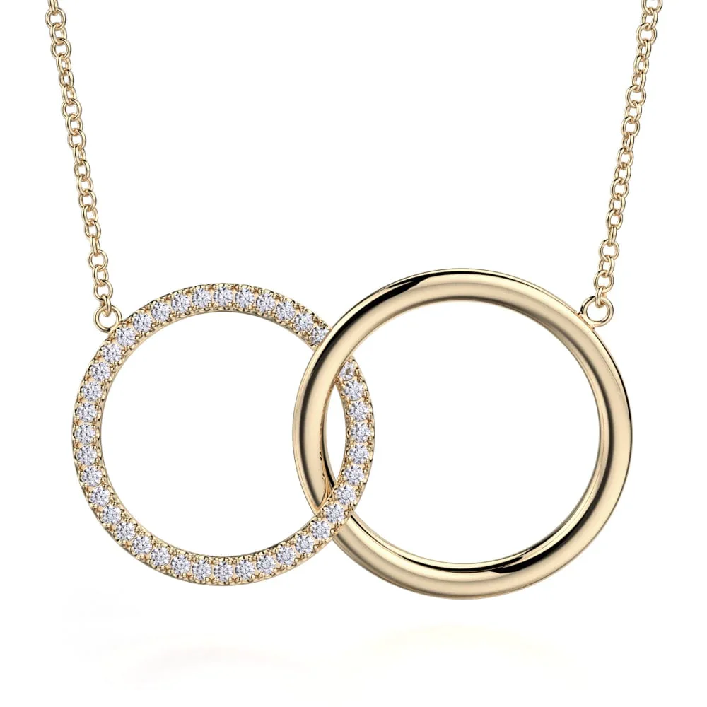 Double Diamond Circle Necklace - Image 4