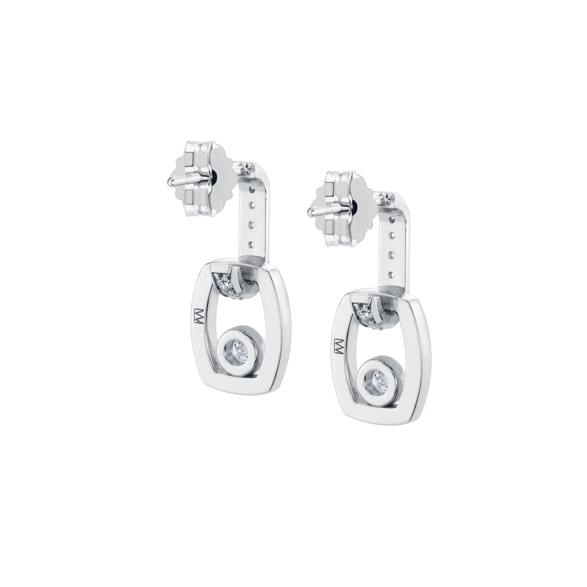 Link Earrings with Bezel Set Diamond - Image 6