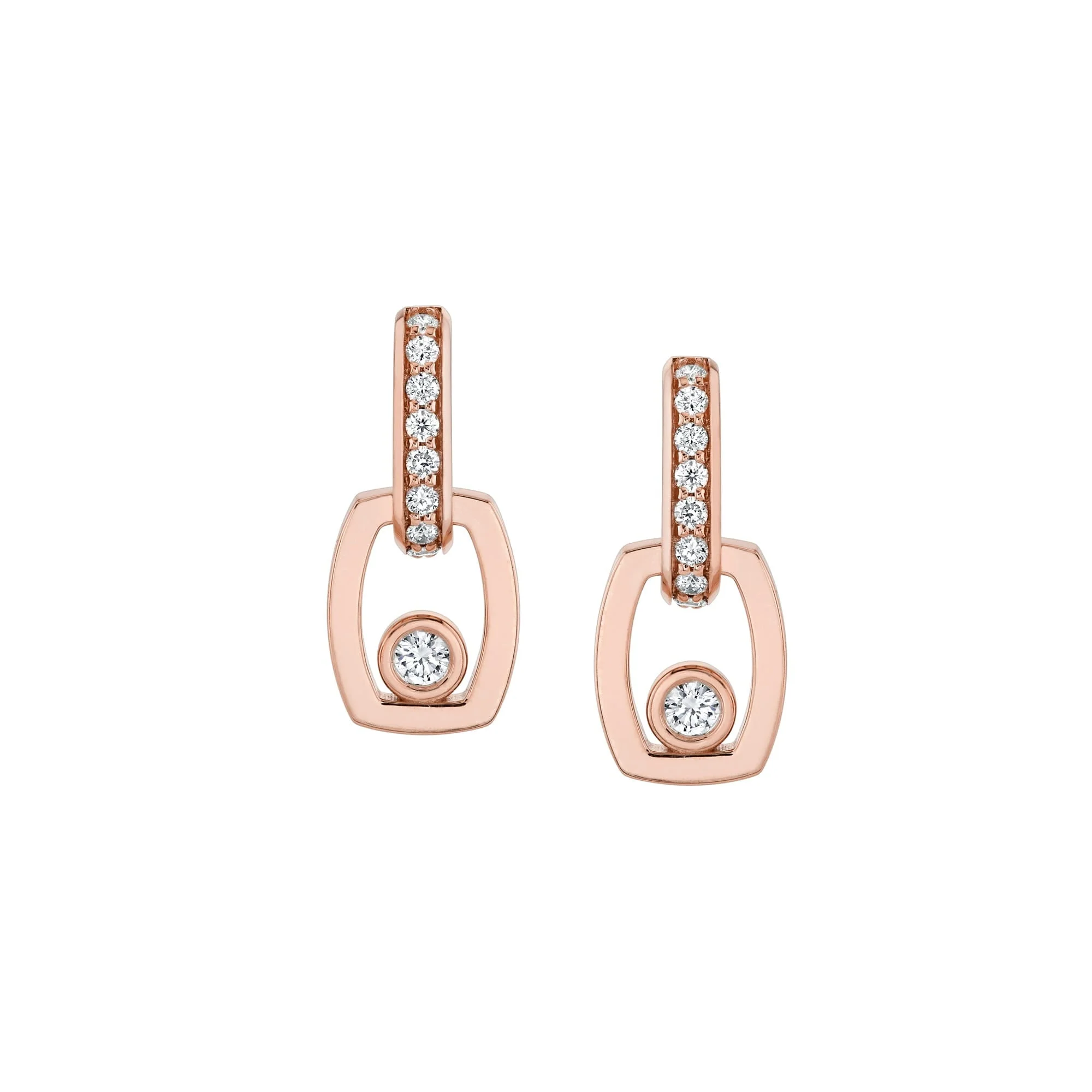 Link Earrings with Bezel Set Diamond - Image 8