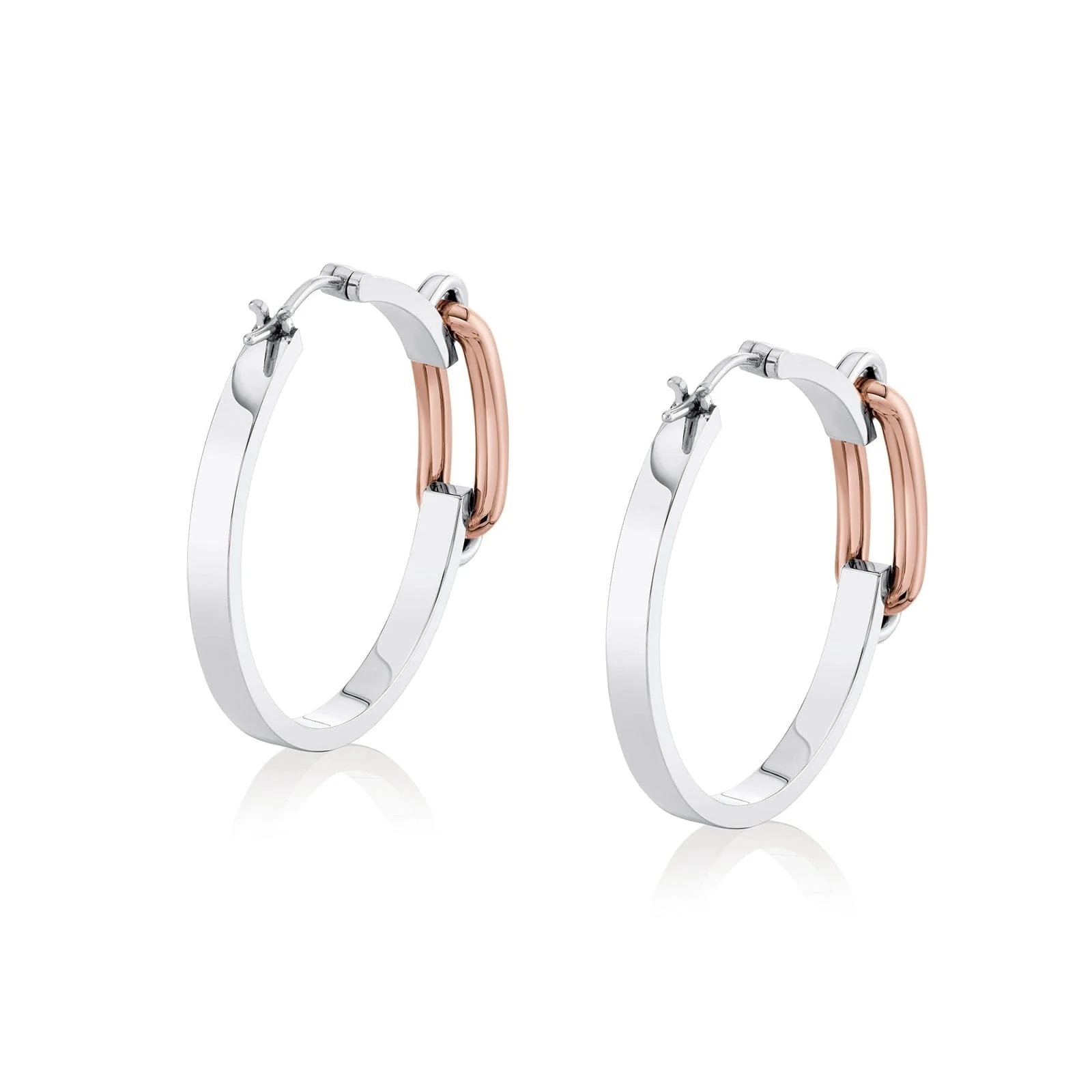 Link Hoop Earrings in Gold & Silver - Image 8