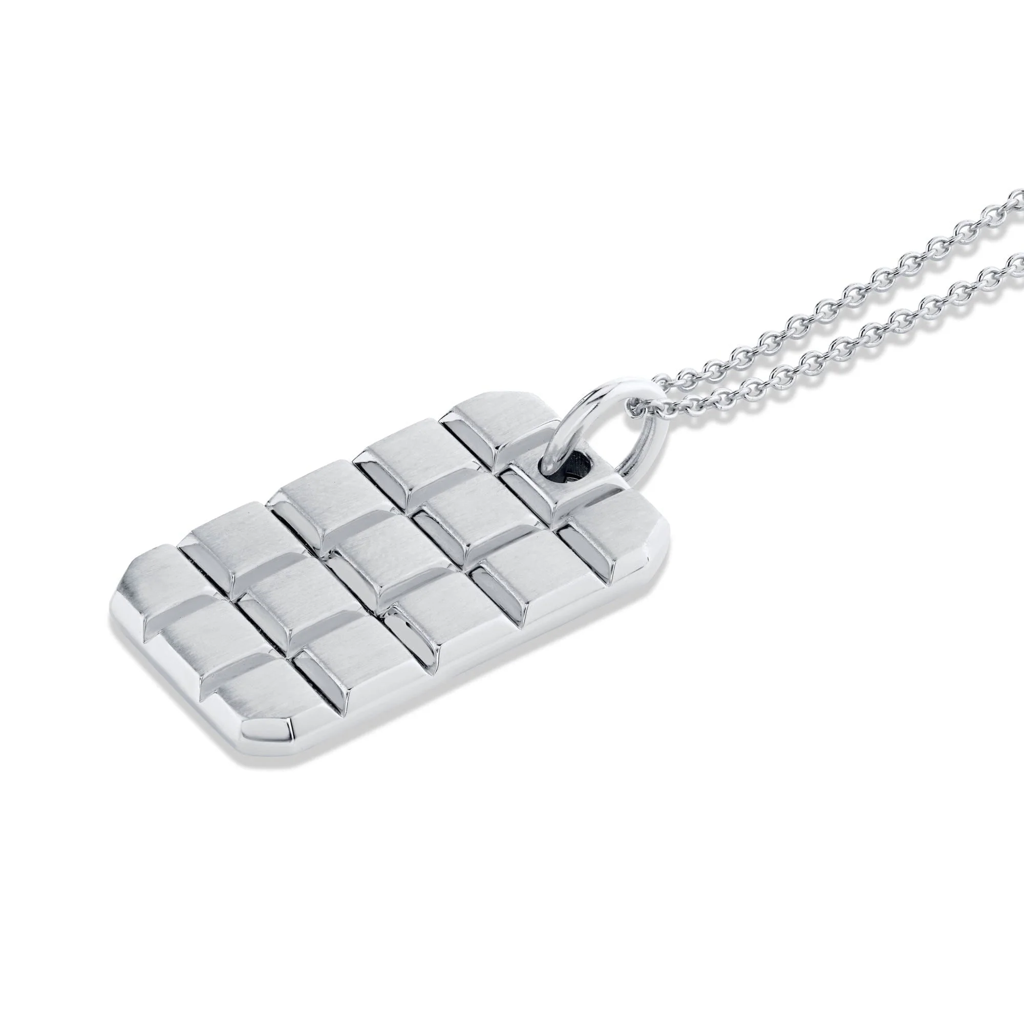 Mens Block Dog Tag Necklace - Image 3