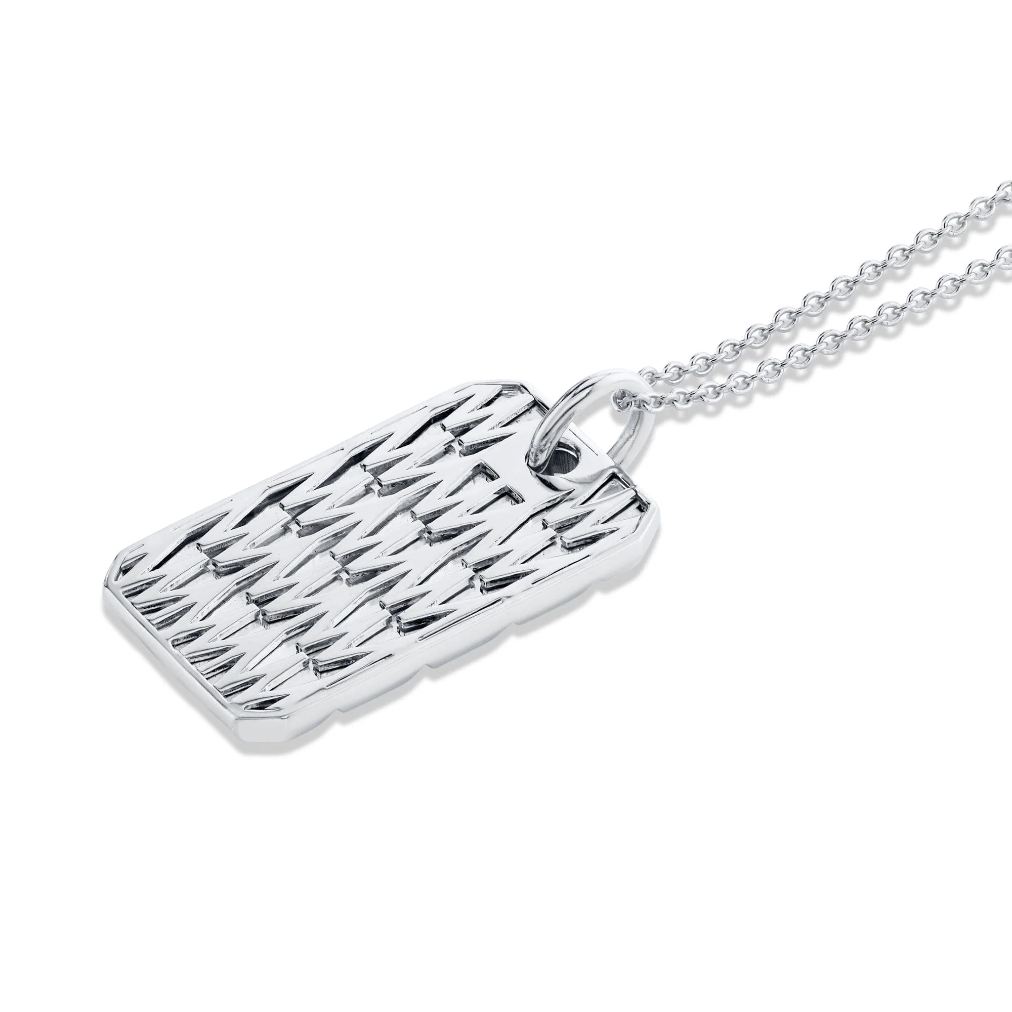 Mens Block Dog Tag Necklace - Image 4