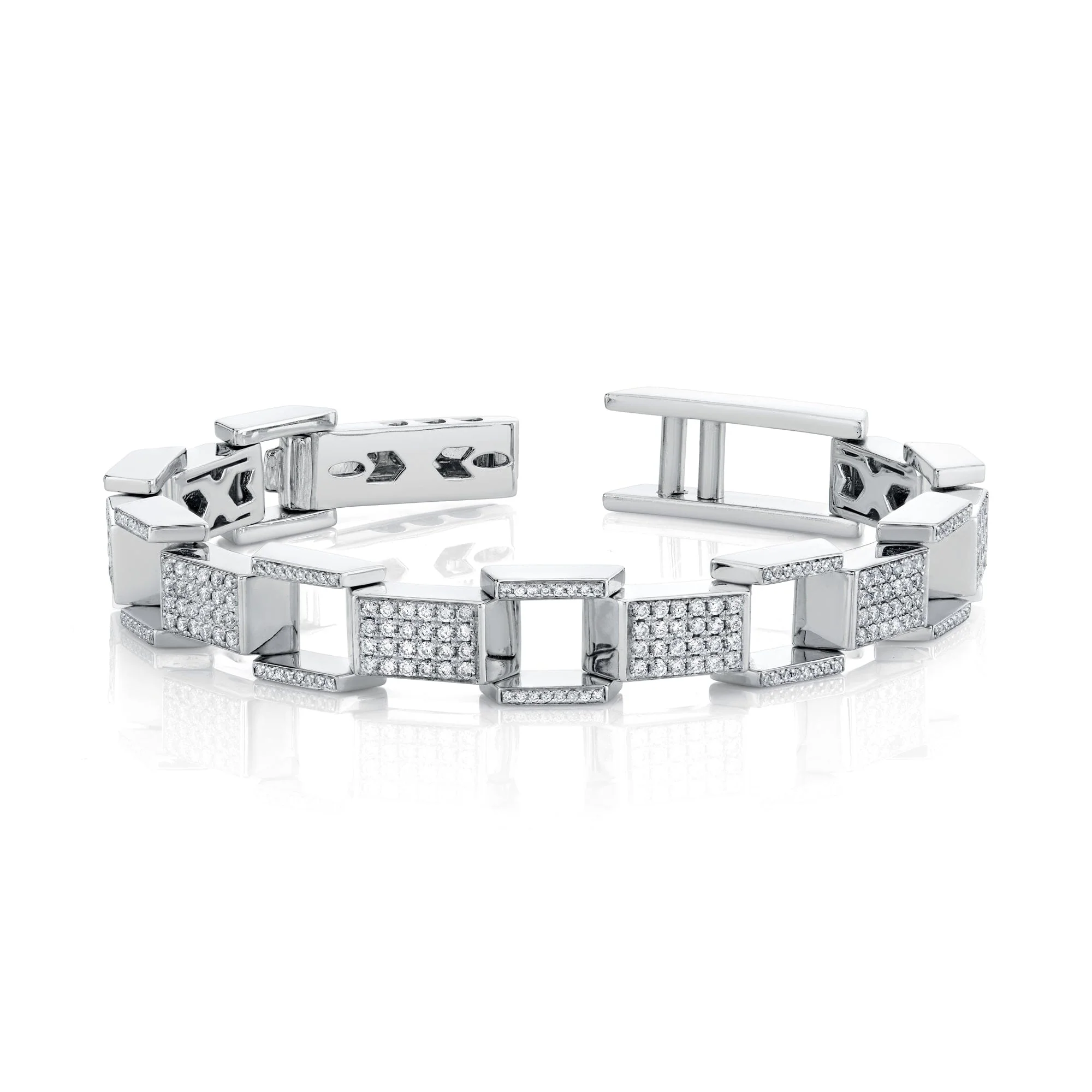 Men's Pave Block Chain Bracelet - Image 4