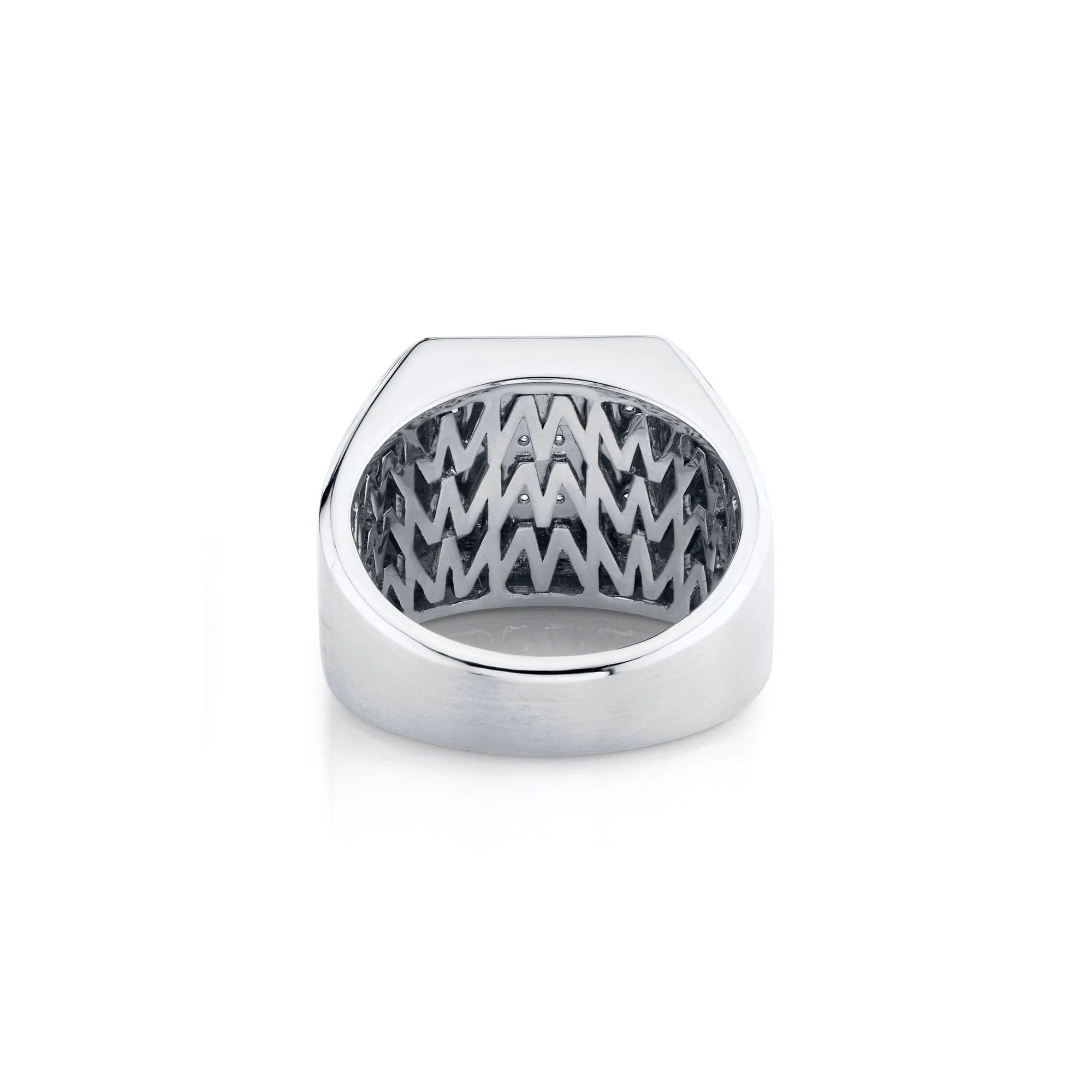 Mens Pinky Signet Ring with Pave - Image 7