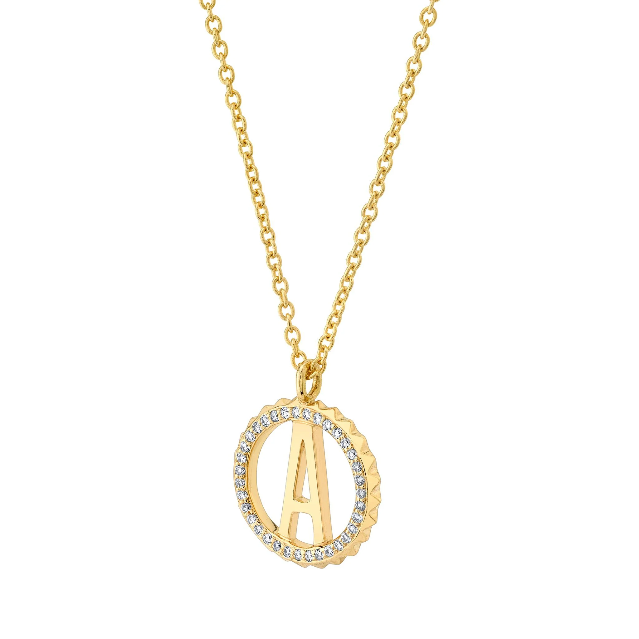 Mini Tetra Pavé Initial Medallion - Image 2