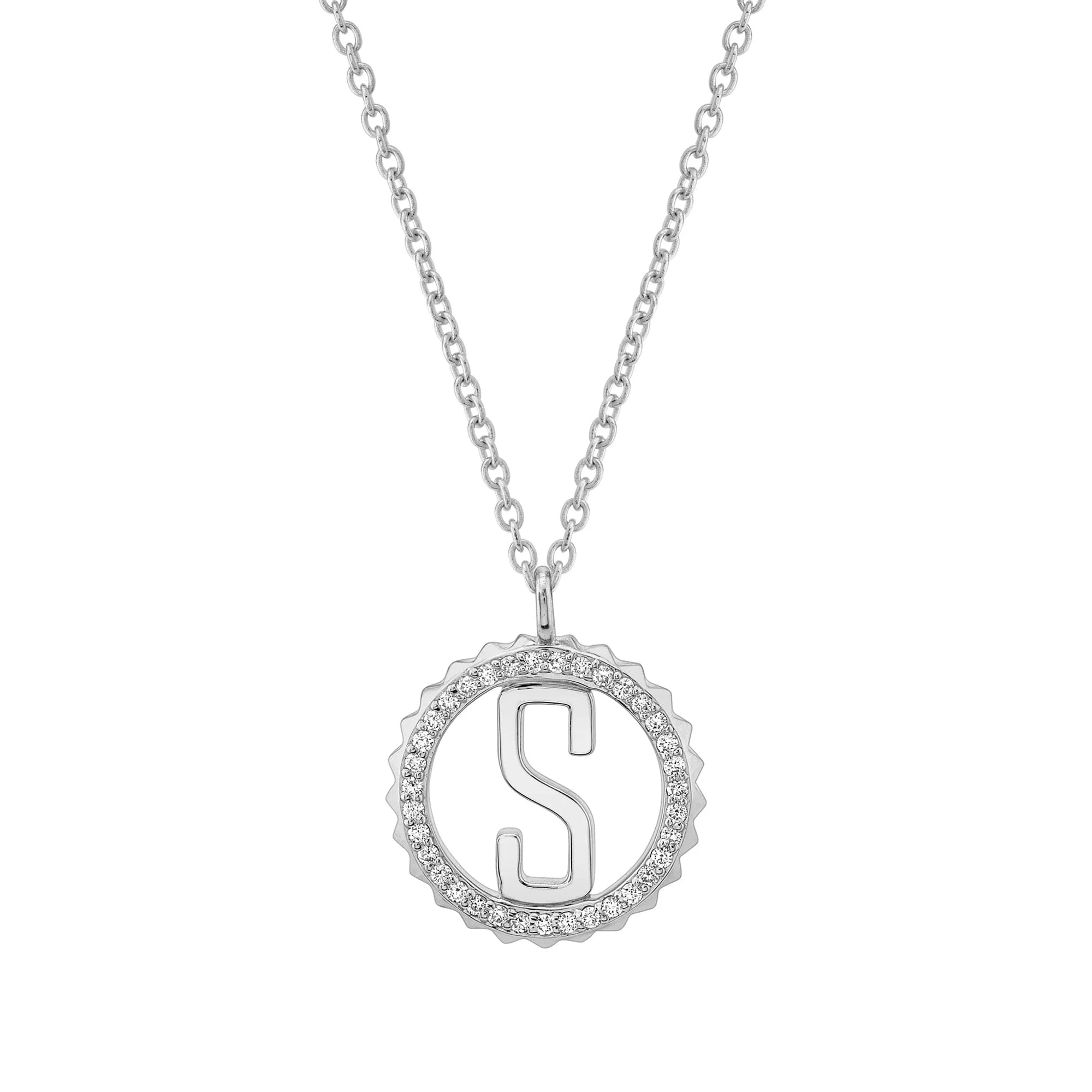 Mini Tetra Pavé Initial Medallion - Image 22