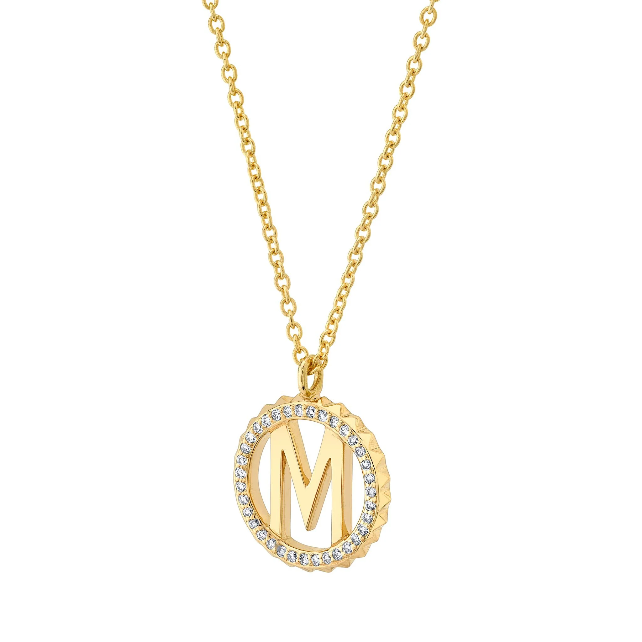 Mini Tetra Pavé Initial Medallion - Image 8