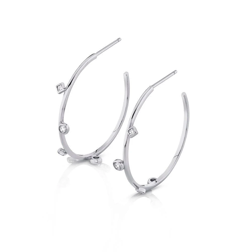 Mixed Shape Bezel Hoops - Image 4