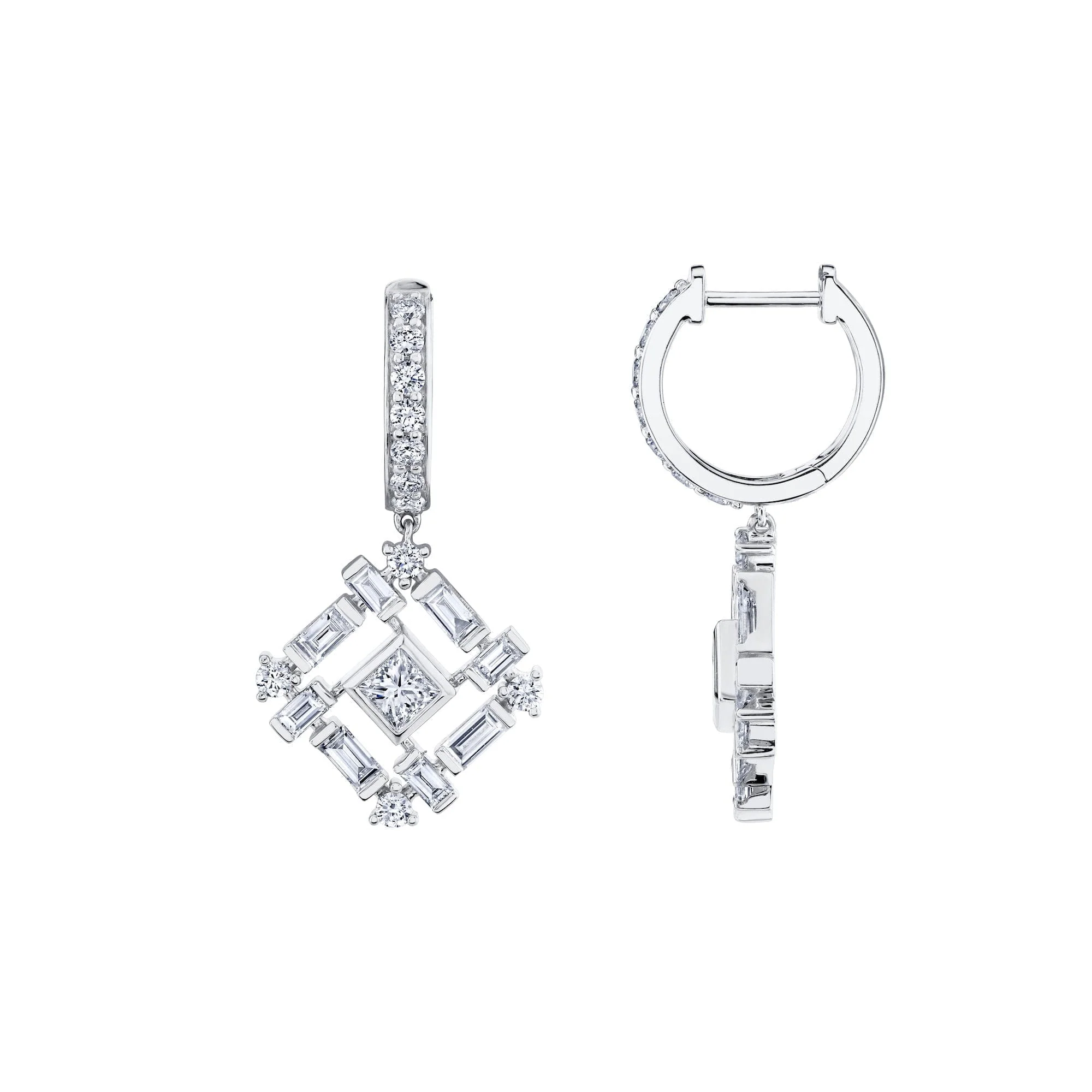 Montage Baguette Drop Earrings - Image 5