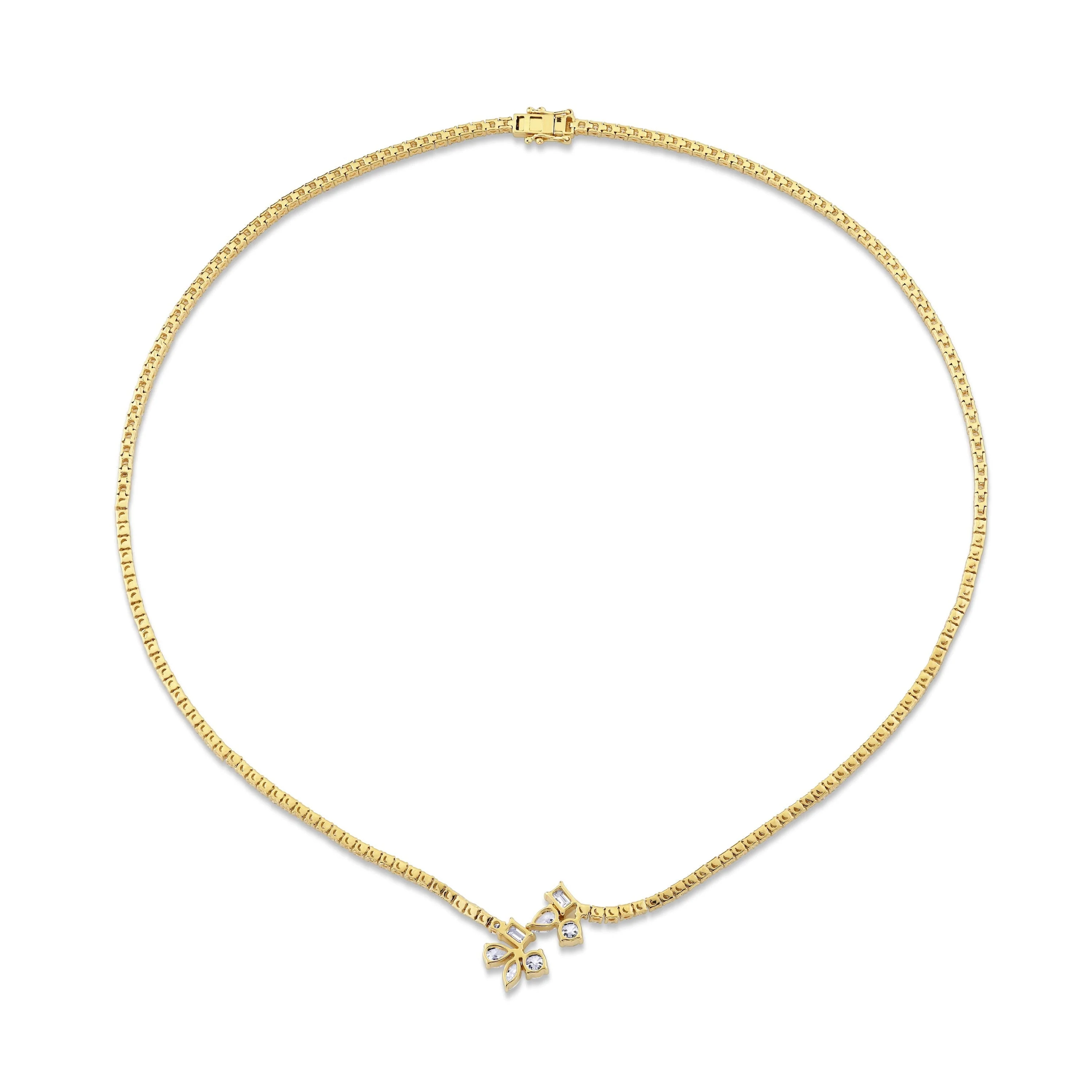 Montage Cluster Drop Tennis Necklace - Image 3