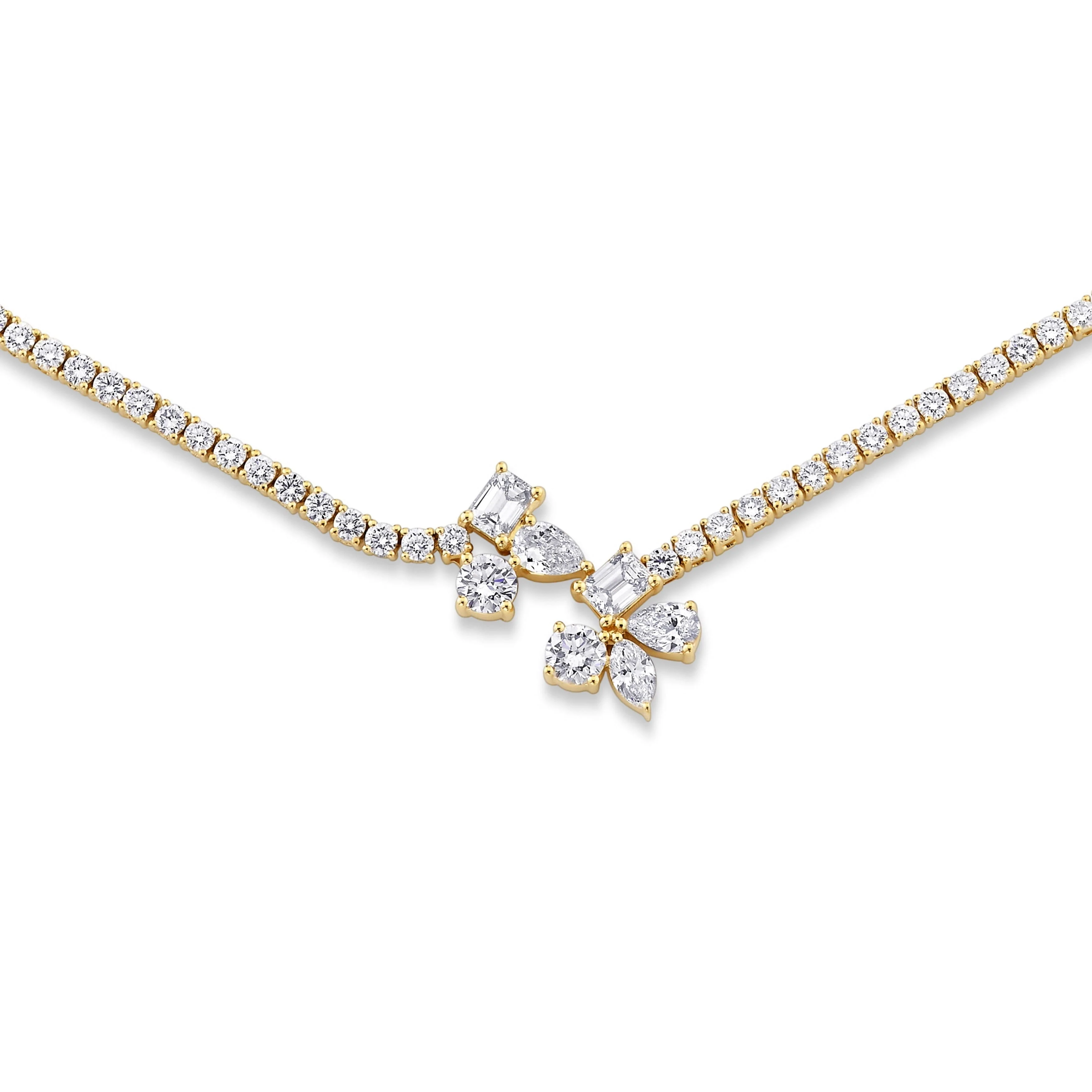 Montage Cluster Drop Tennis Necklace - Image 4
