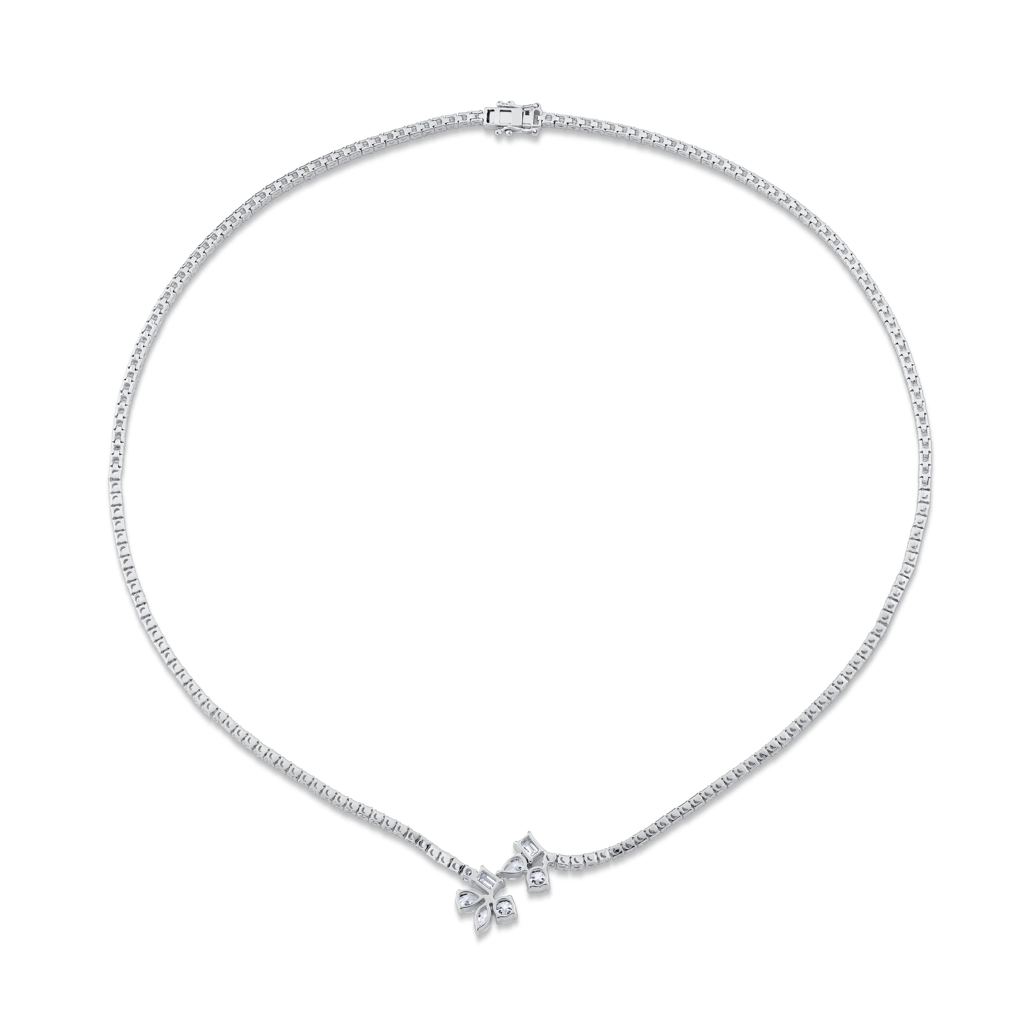 Montage Cluster Drop Tennis Necklace - Image 6