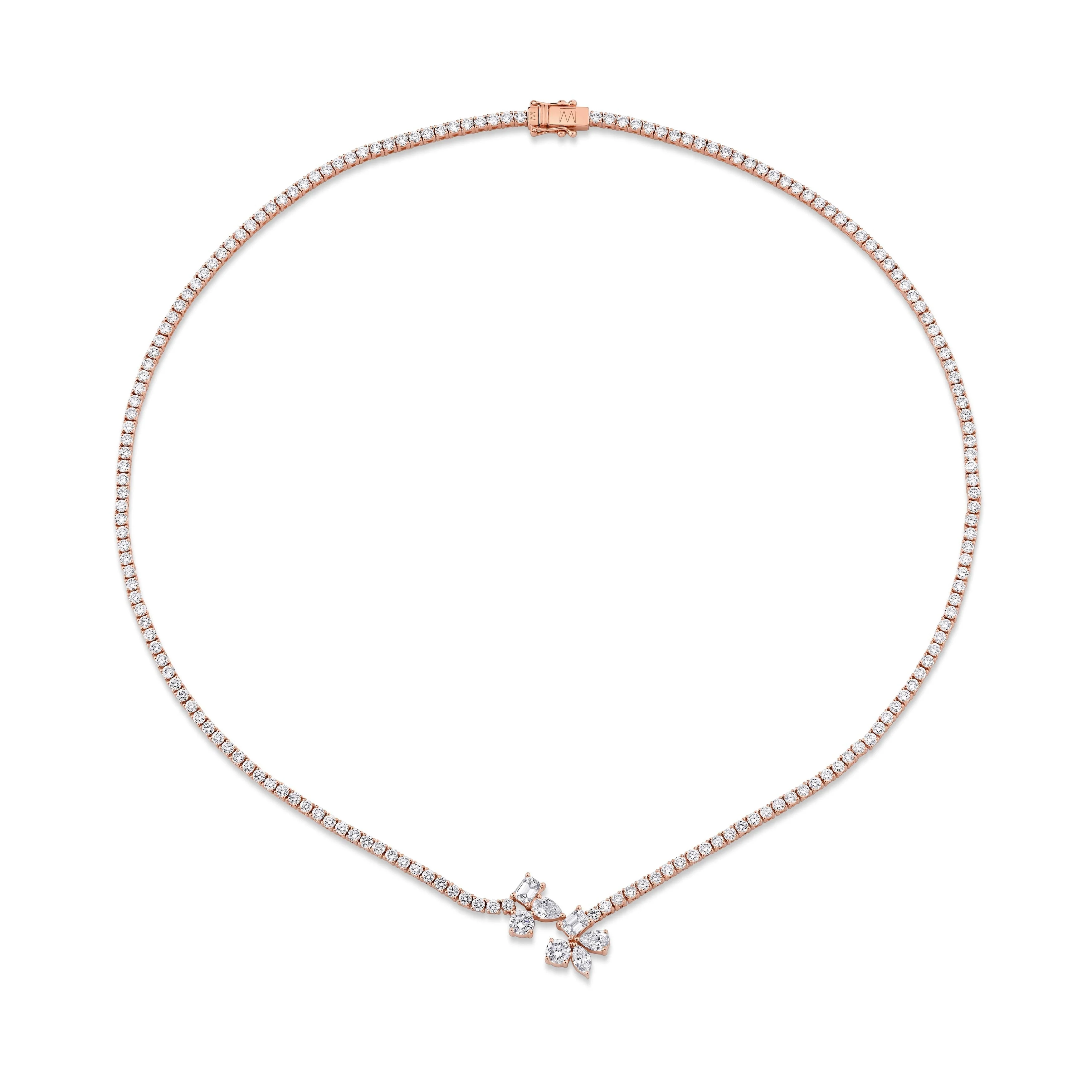 Montage Cluster Drop Tennis Necklace - Image 7