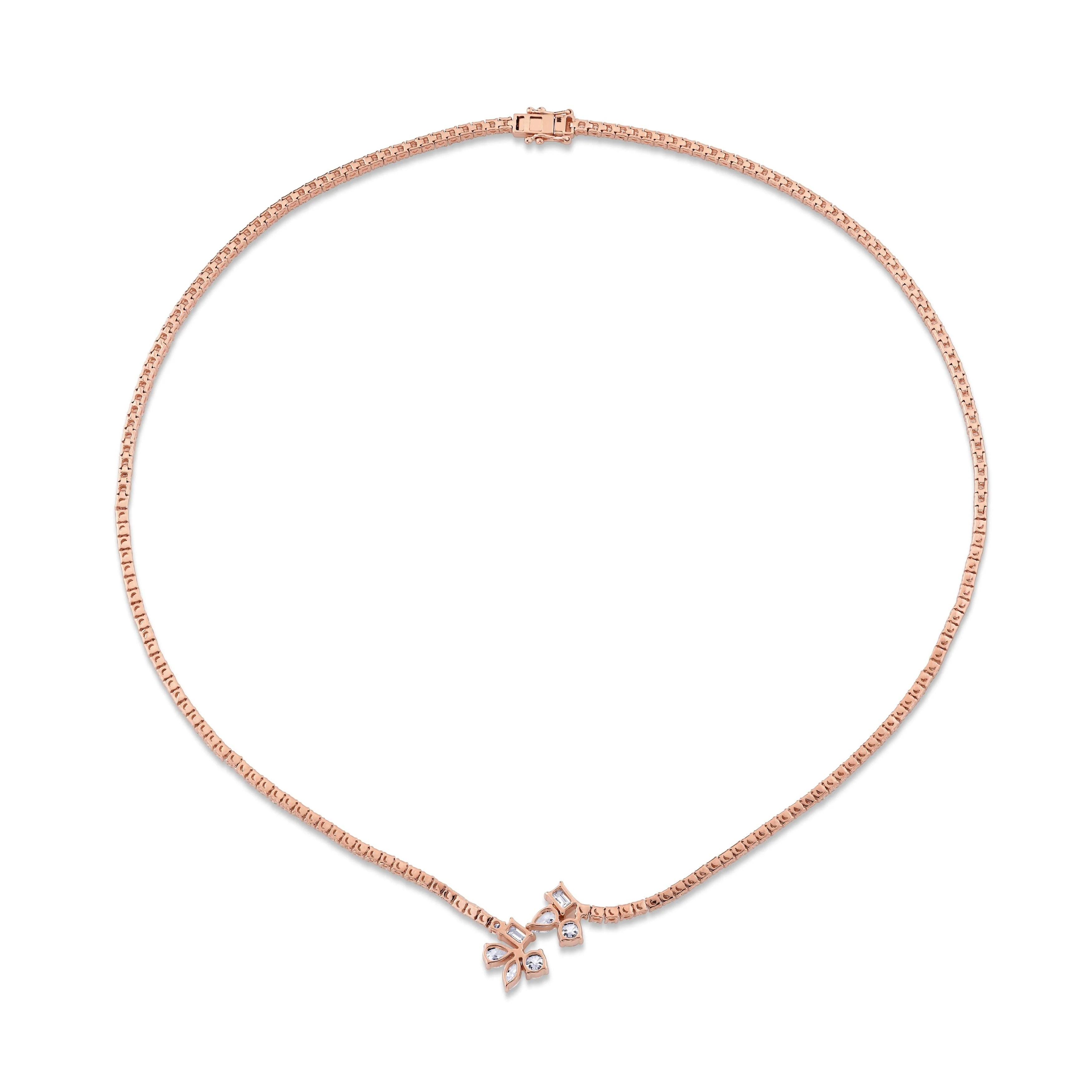 Montage Cluster Drop Tennis Necklace - Image 8