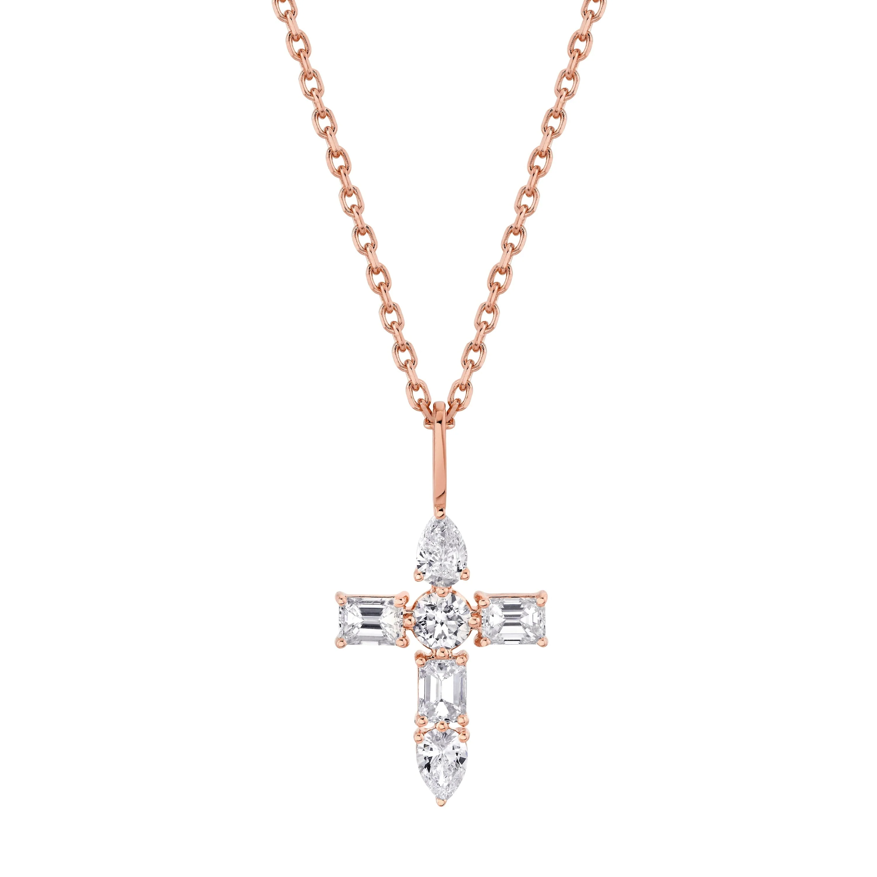 Montage Diamond Emerald Cross Pendant - Image 8
