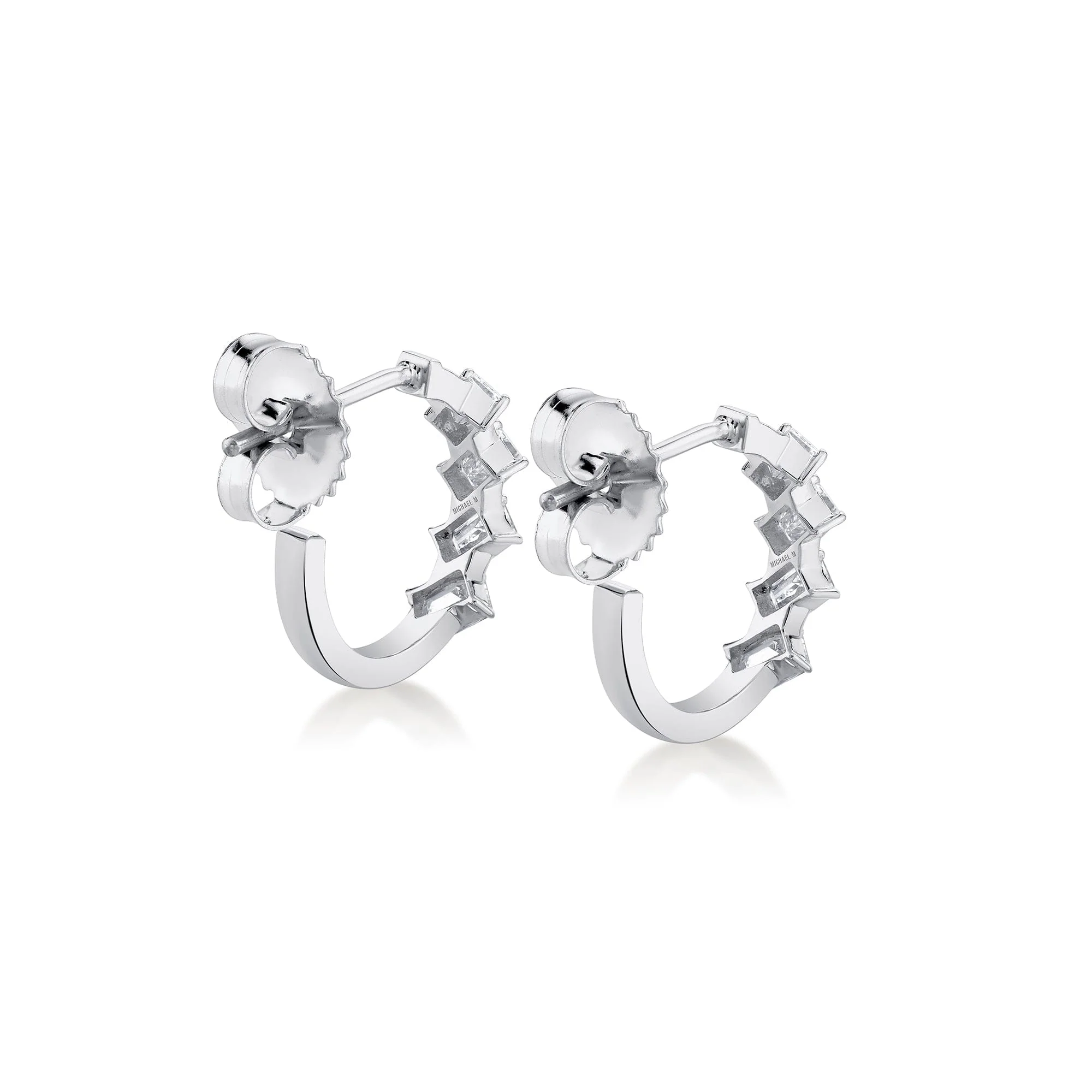 Montage Emerald Cut Diamond Hoops - Image 8