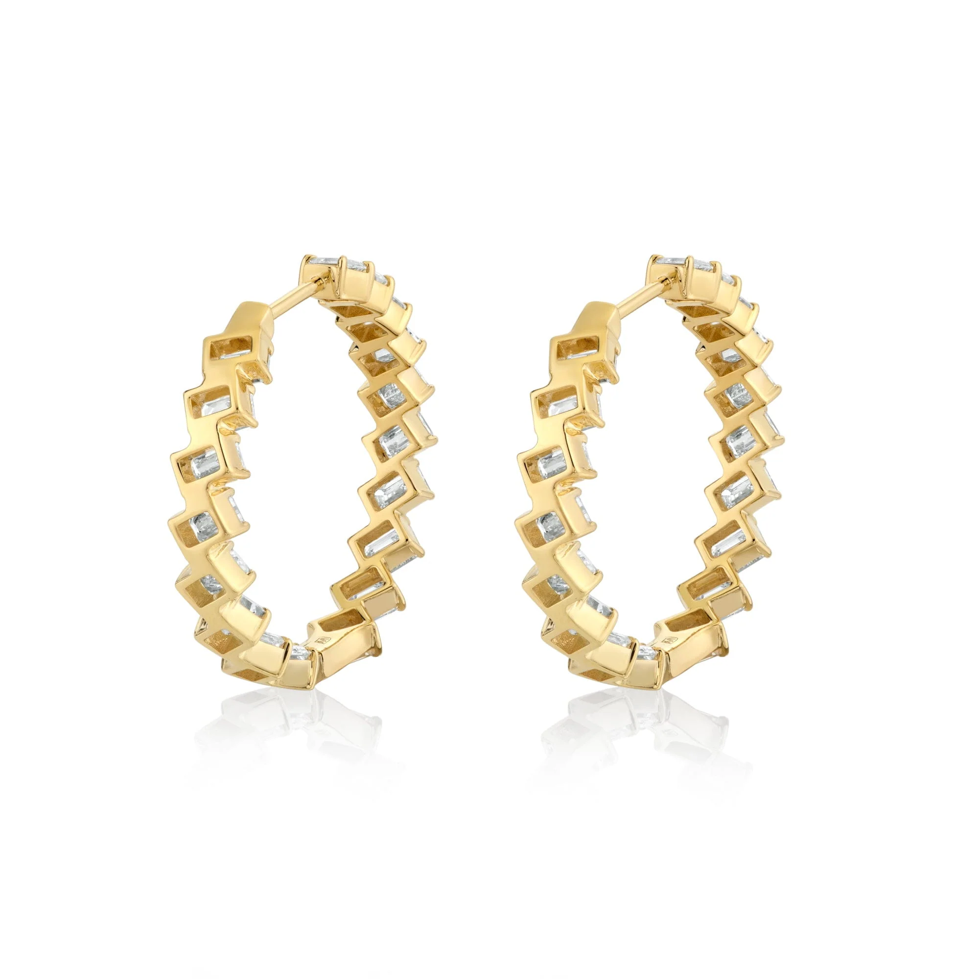 Montage Emerald Hoop Earrings - Image 4