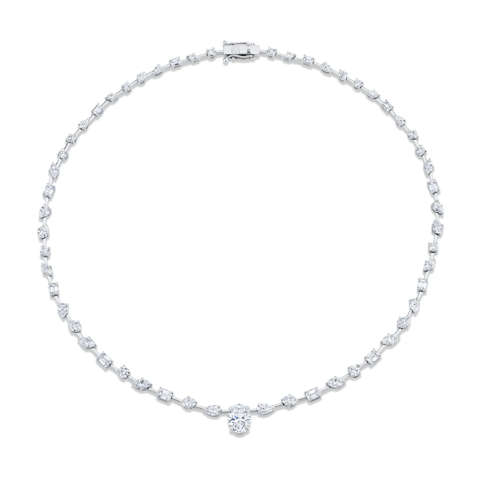 Montage Oval Diamond Center Riviera Necklace - Image 5