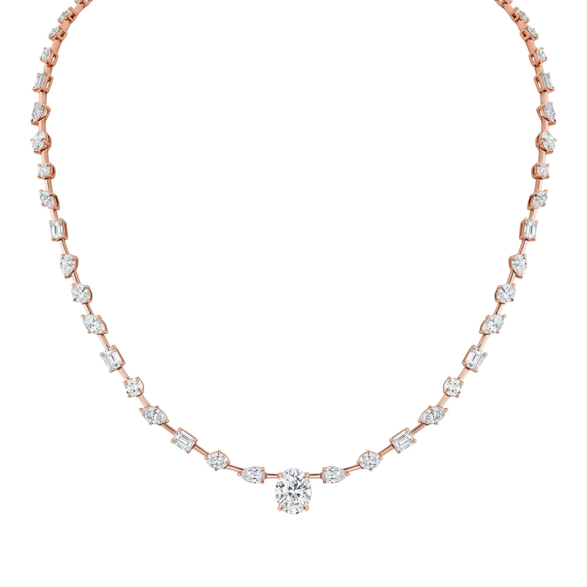 Montage Oval Diamond Center Riviera Necklace - Image 7