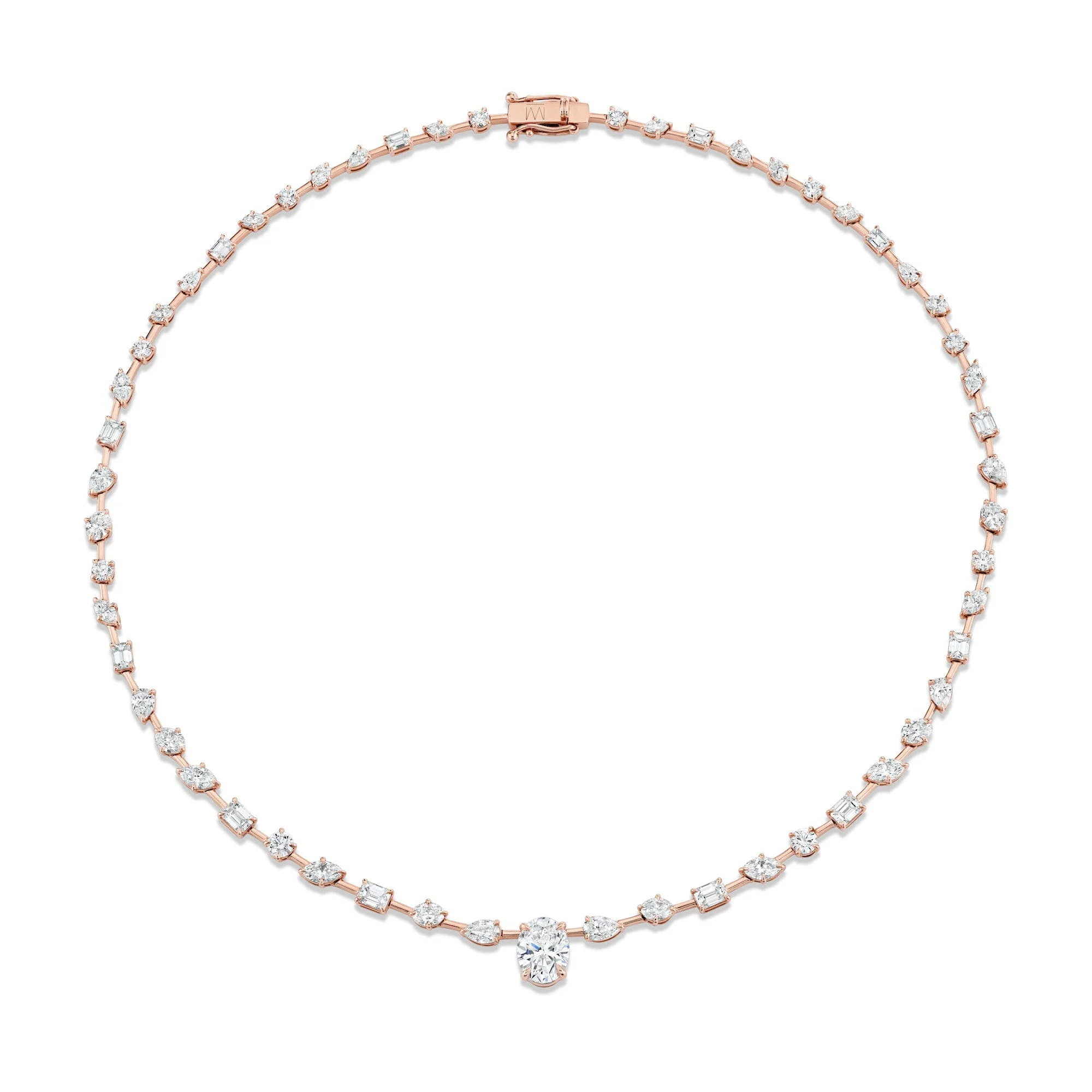 Montage Oval Diamond Center Riviera Necklace - Image 8