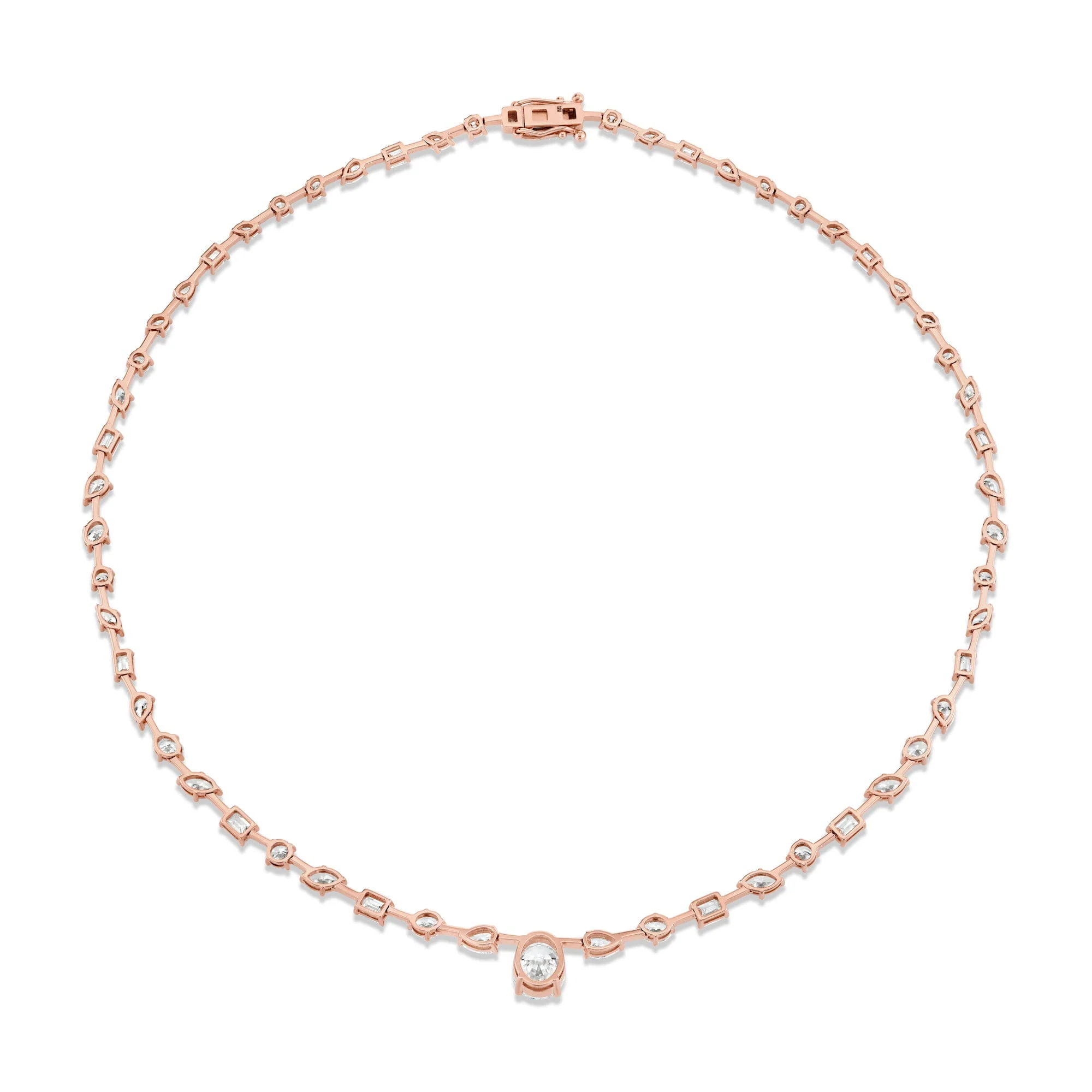 Montage Oval Diamond Center Riviera Necklace - Image 9