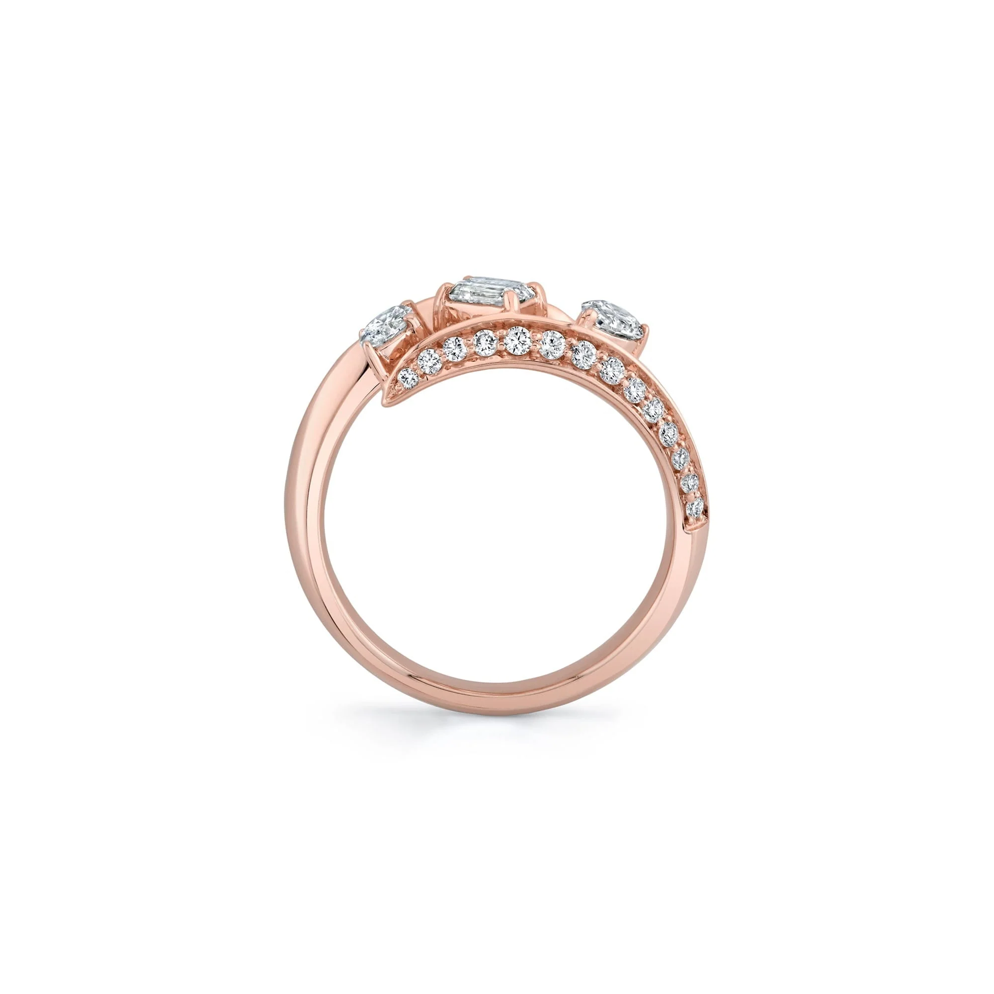 Montage Pave Knife Edge Bypass Ring - Image 10