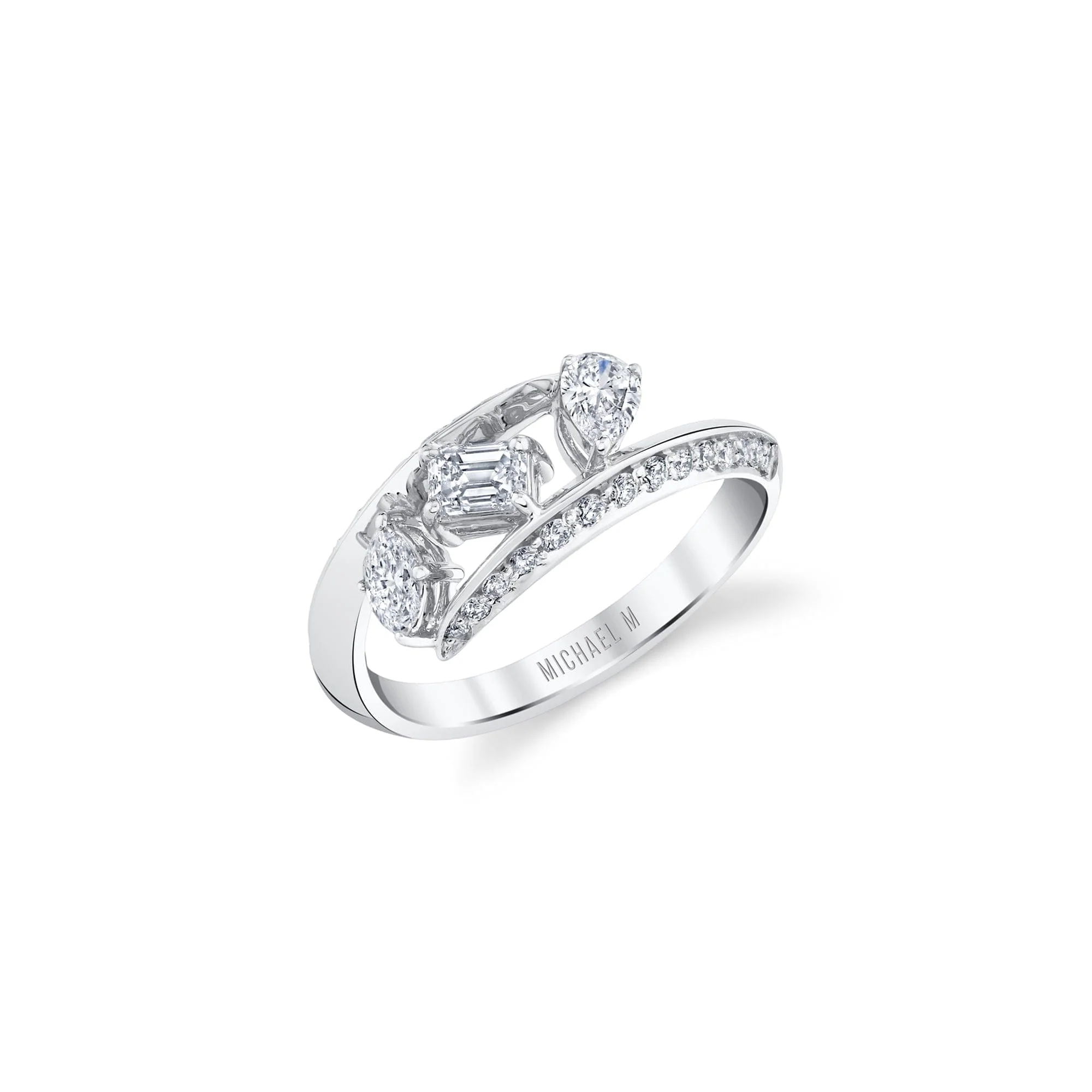 Montage Pave Knife Edge Bypass Ring - Image 4