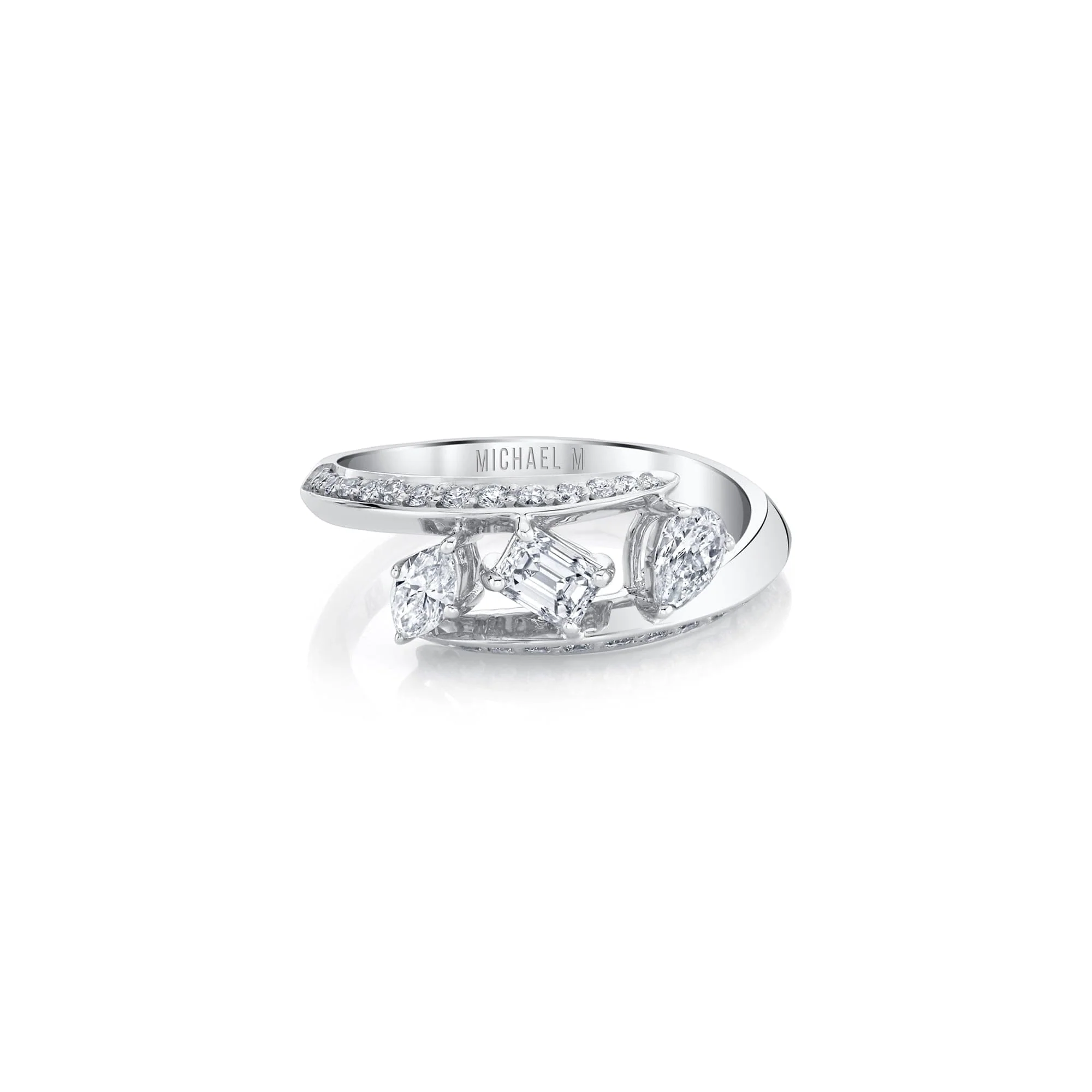 Montage Pave Knife Edge Bypass Ring - Image 5