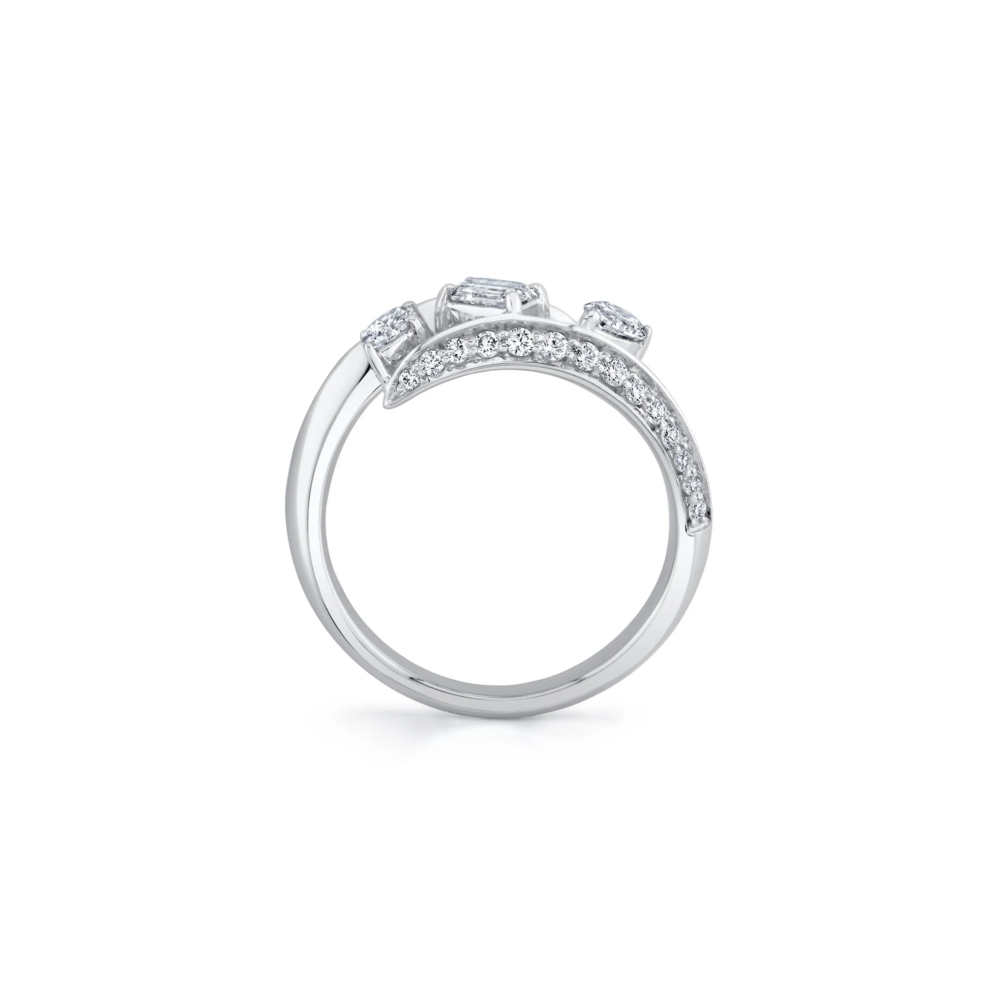 Montage Pave Knife Edge Bypass Ring - Image 6