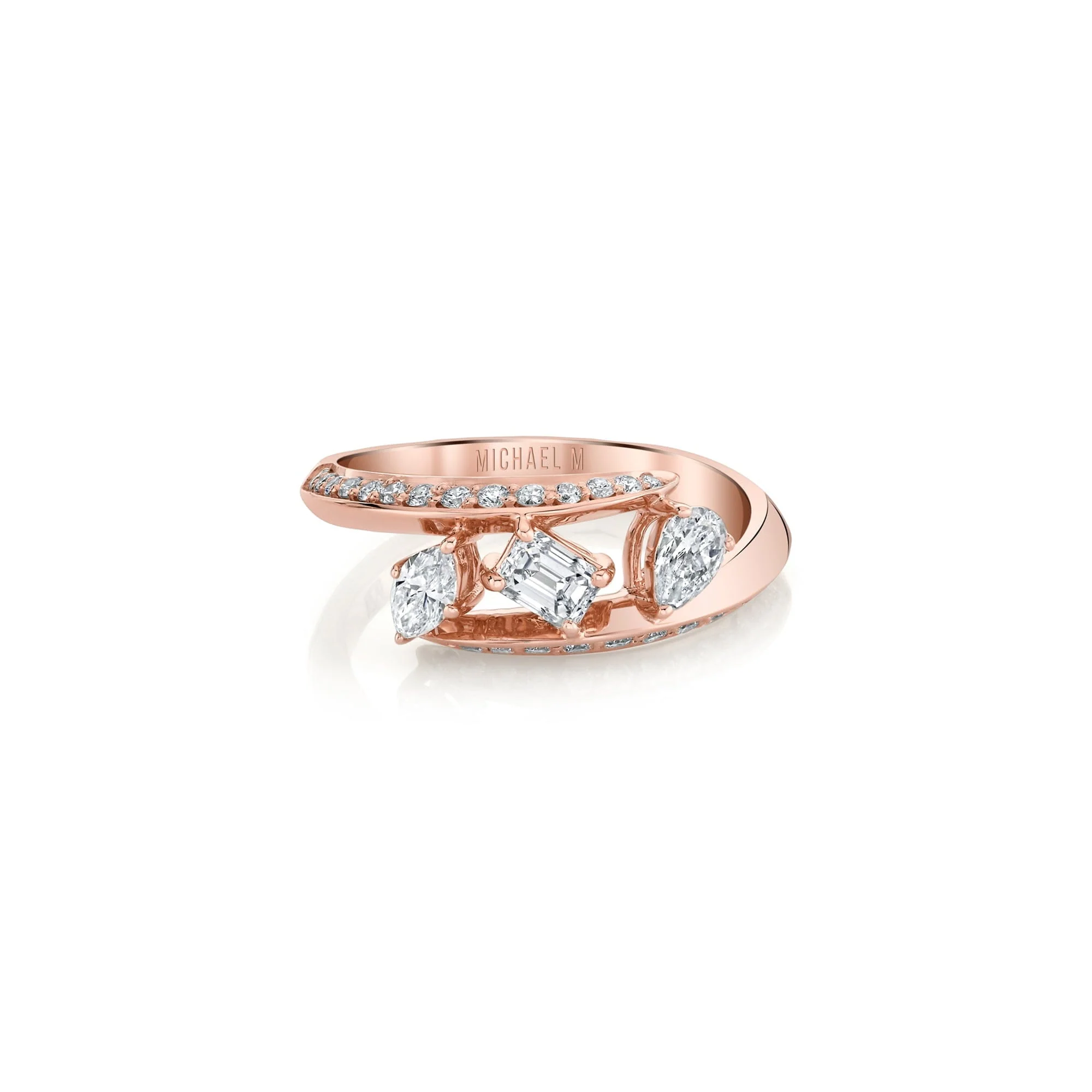 Montage Pave Knife Edge Bypass Ring - Image 9