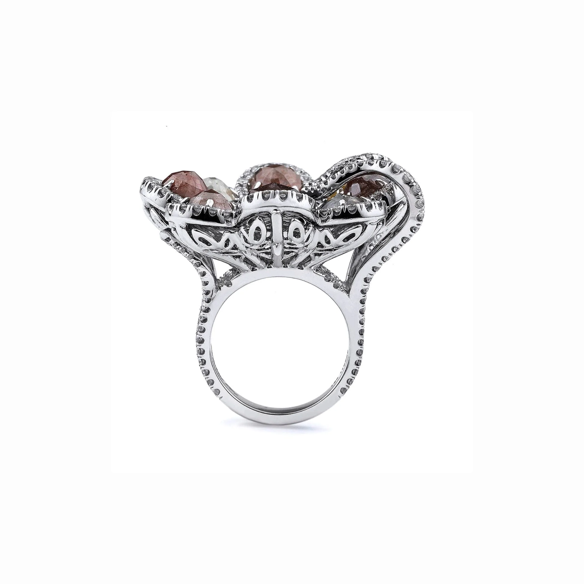 Multi-Colored 8 Petal Flower Ring - Image 4