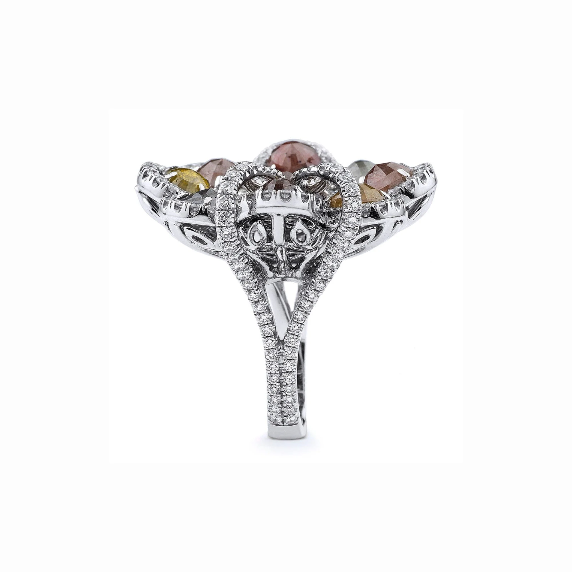 Multi-Colored 8 Petal Flower Ring - Image 5