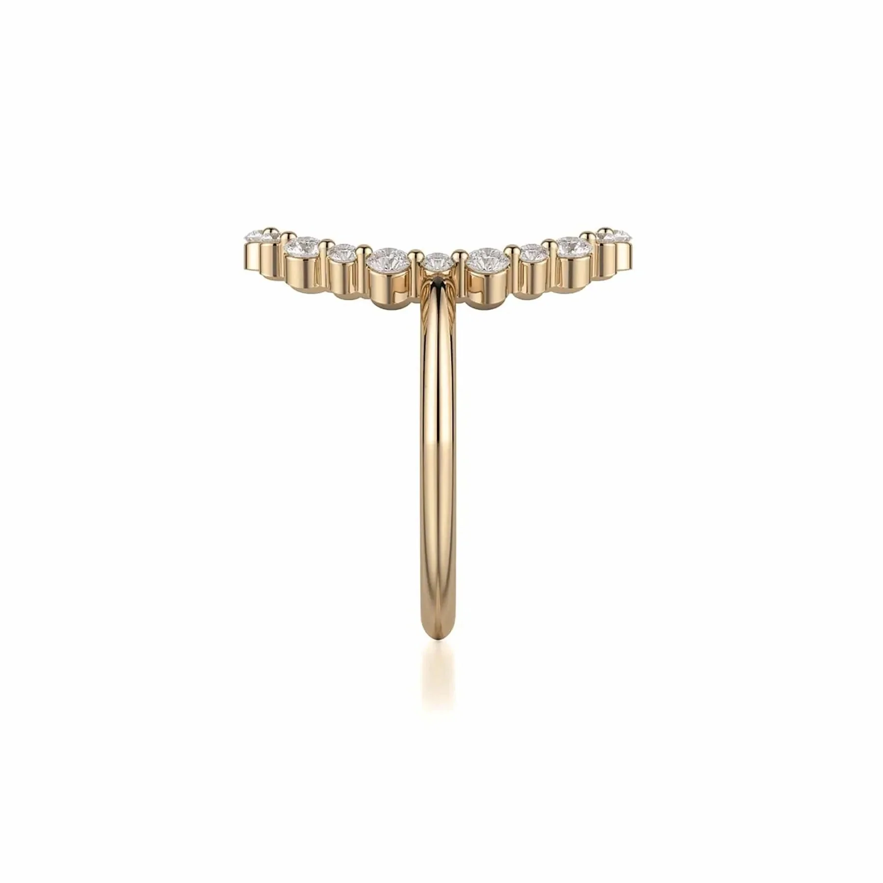 Open Oval Diamond Cluster Ring - Image 4