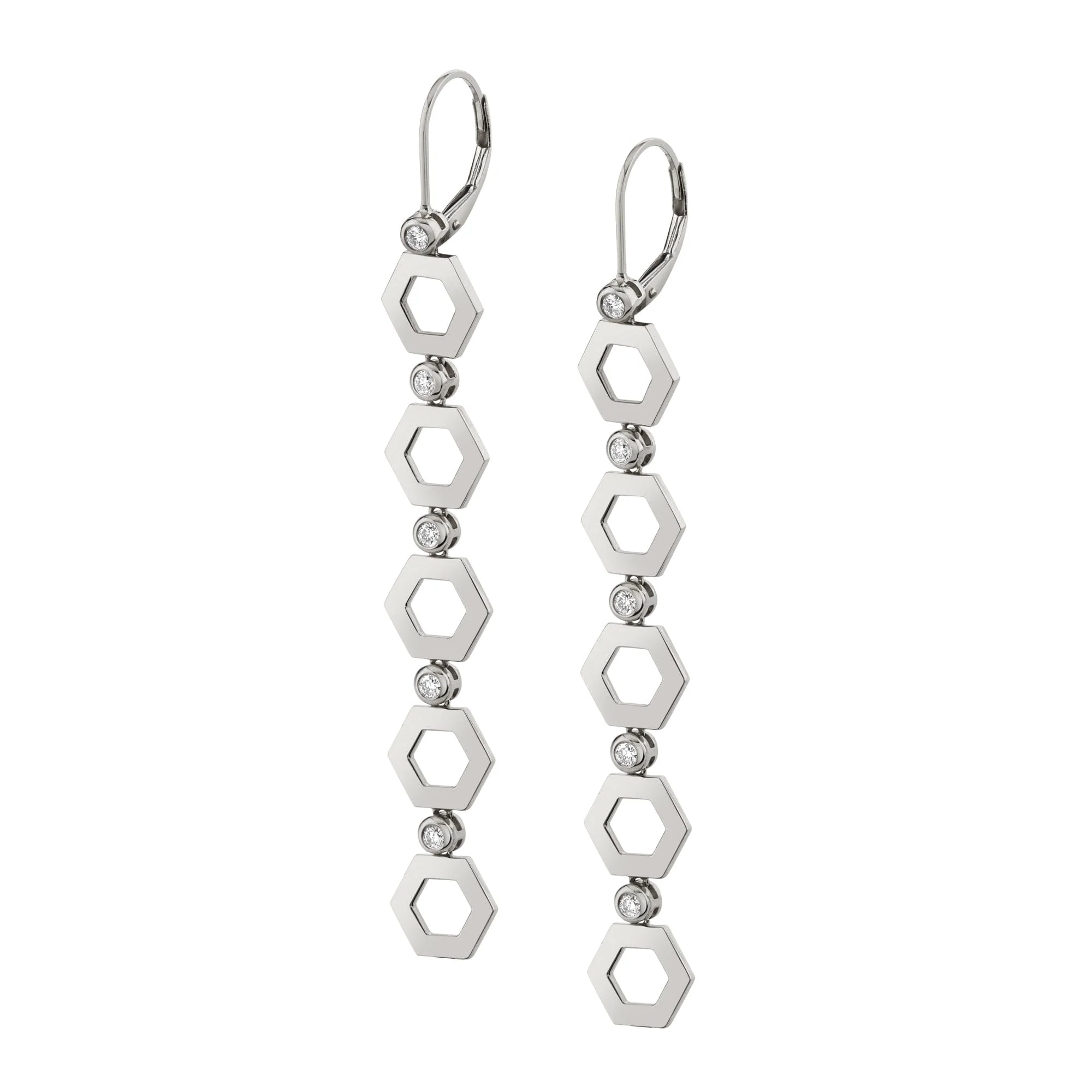 Plain Hex Long Infinity Earrings - Image 3