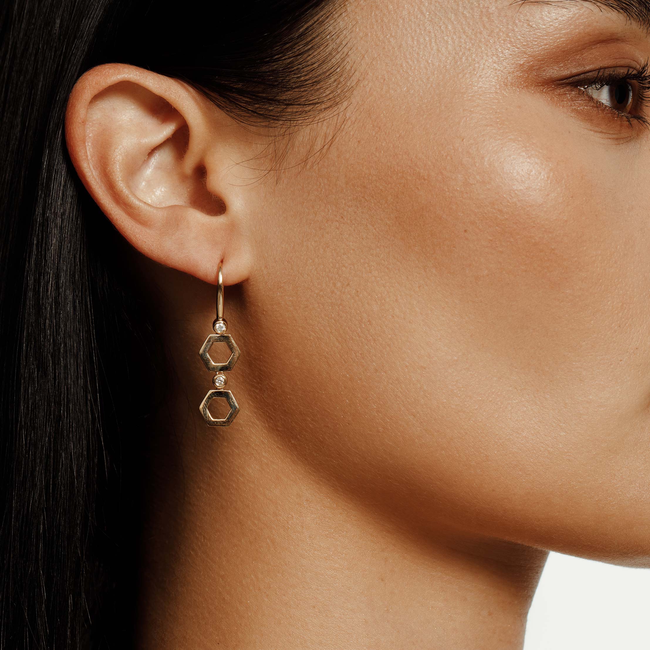 Plain Hex Short Infinity Earrings - Image 3