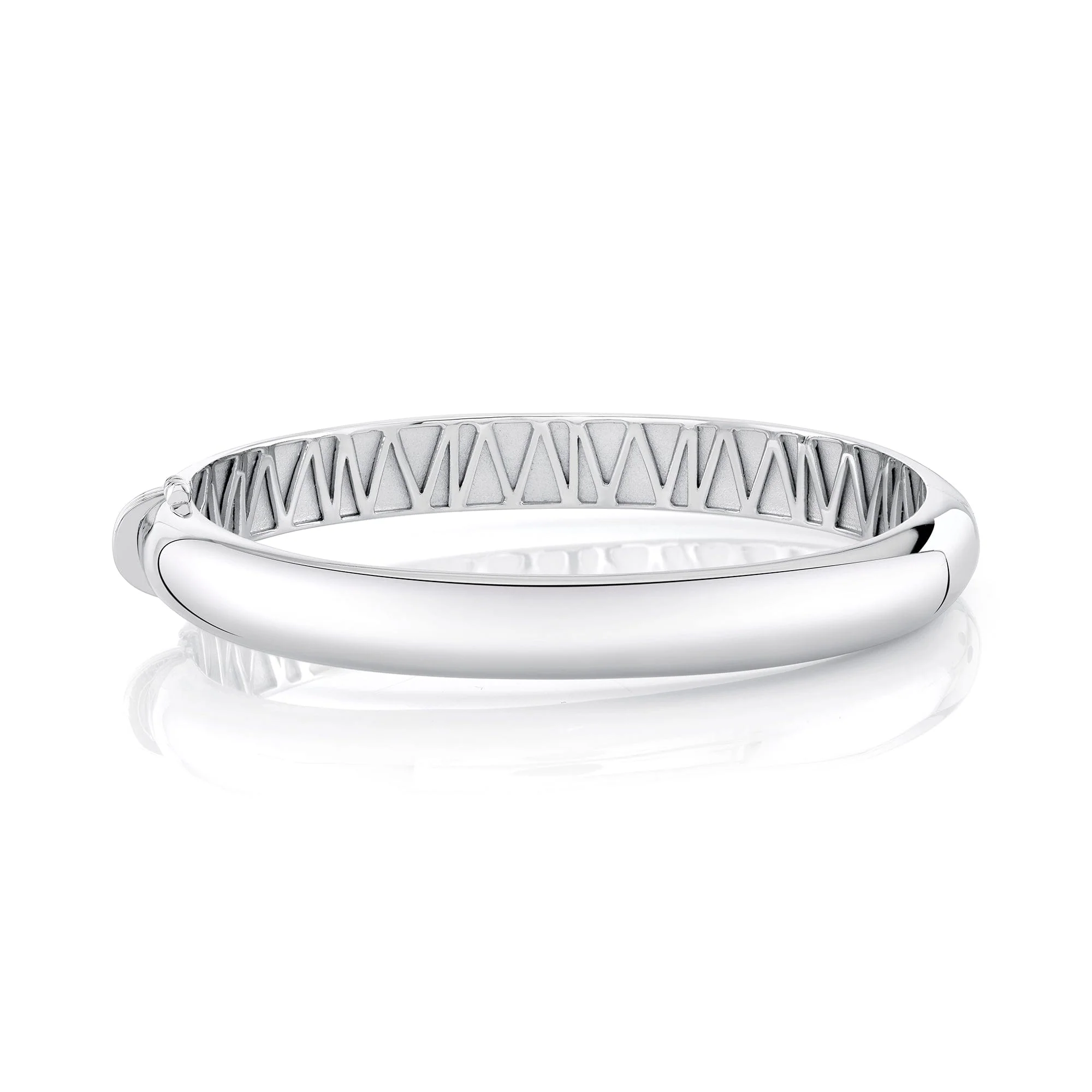 Polished Silver Orb Split Hinged Bracelet - Image 2