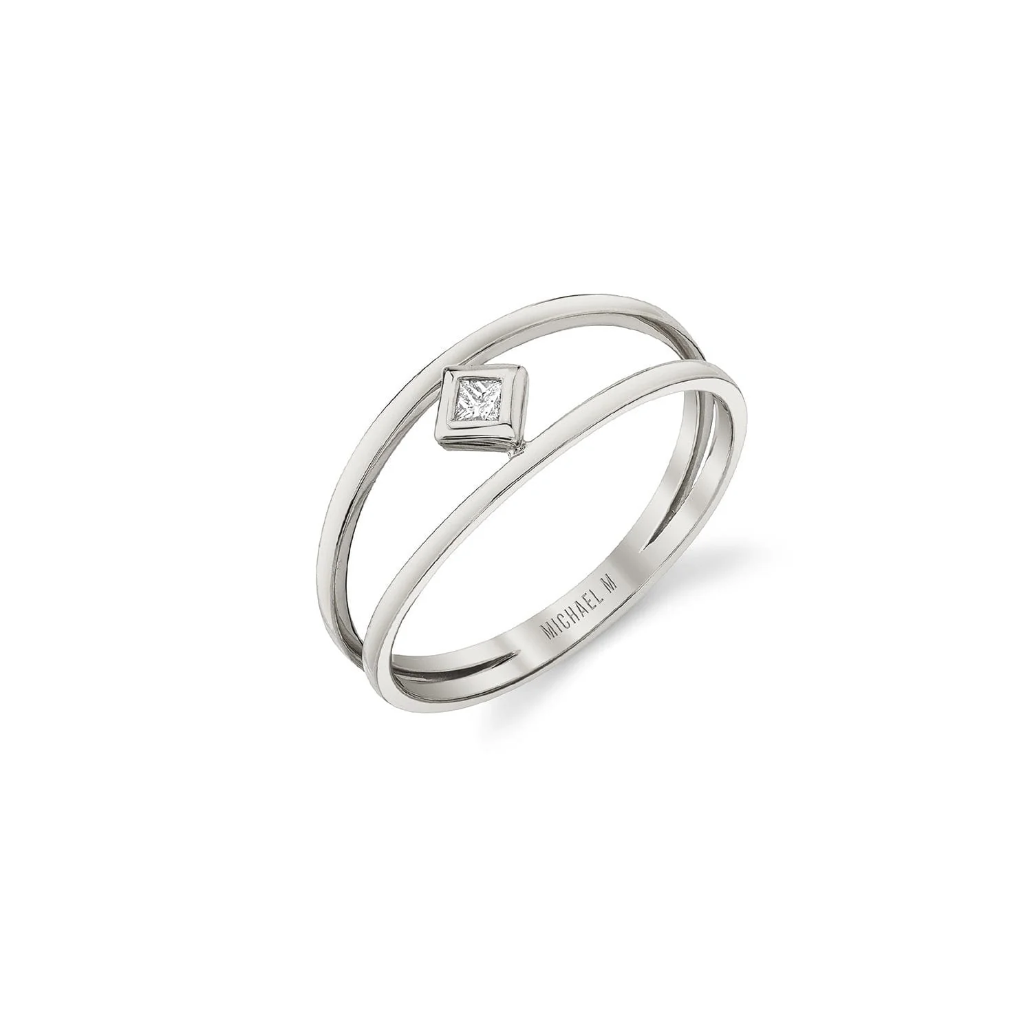 Princess Bezel Double Shank Ring - Image 3