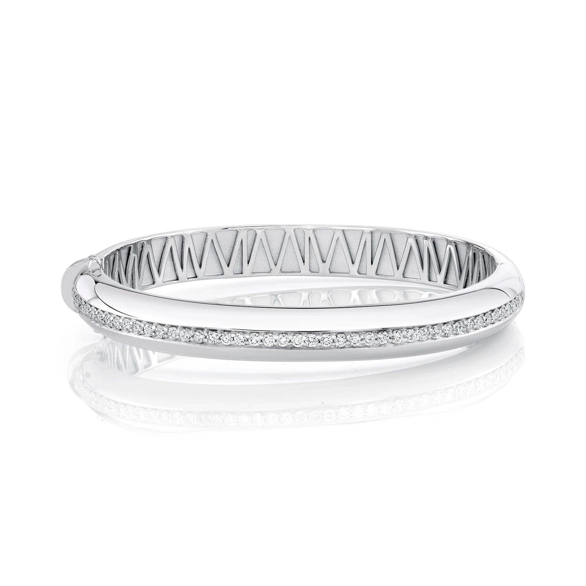 Silver Orb Split Hinged Bracelet - Image 2