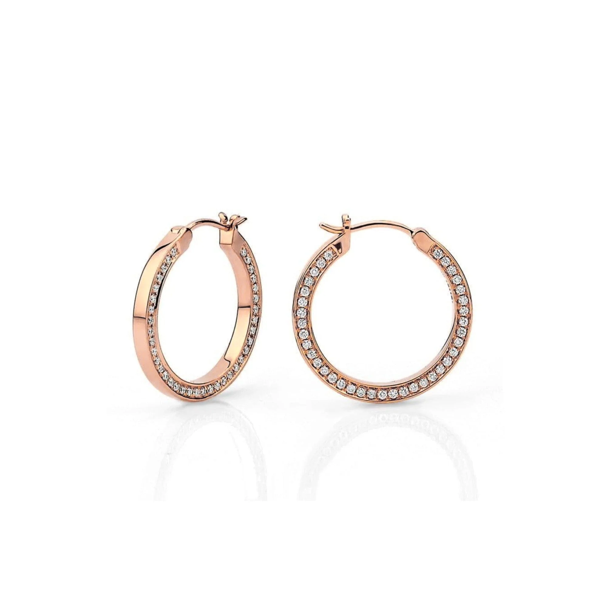 Small Chroma Gold Edge Pavé Hoops - Image 3