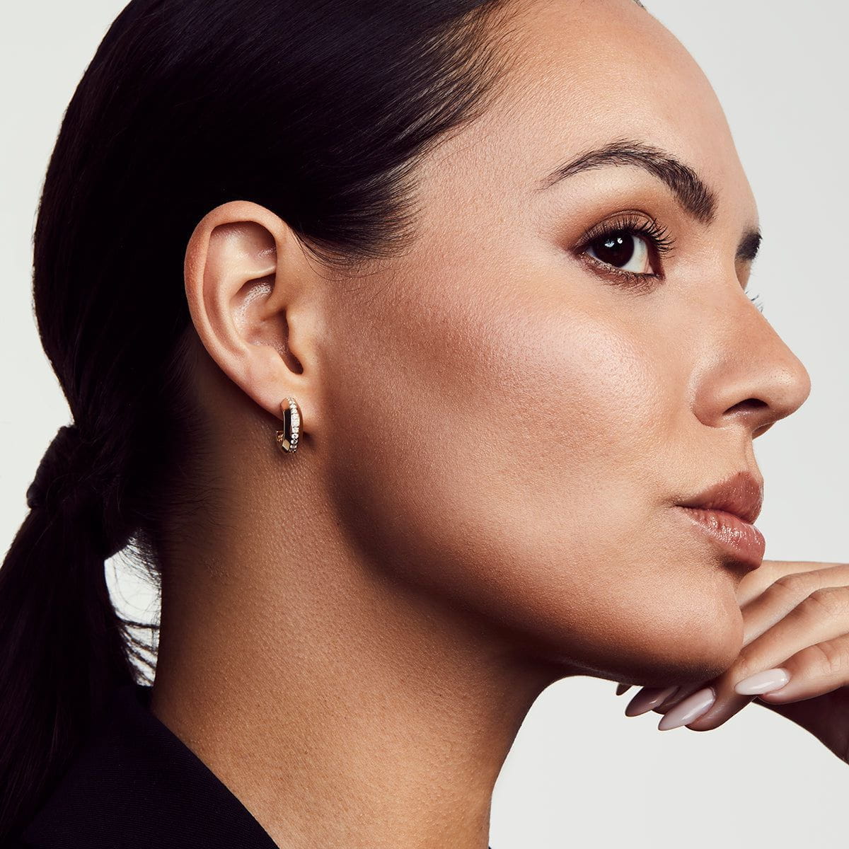 Small Orb Luxe Link Hoops - Image 3
