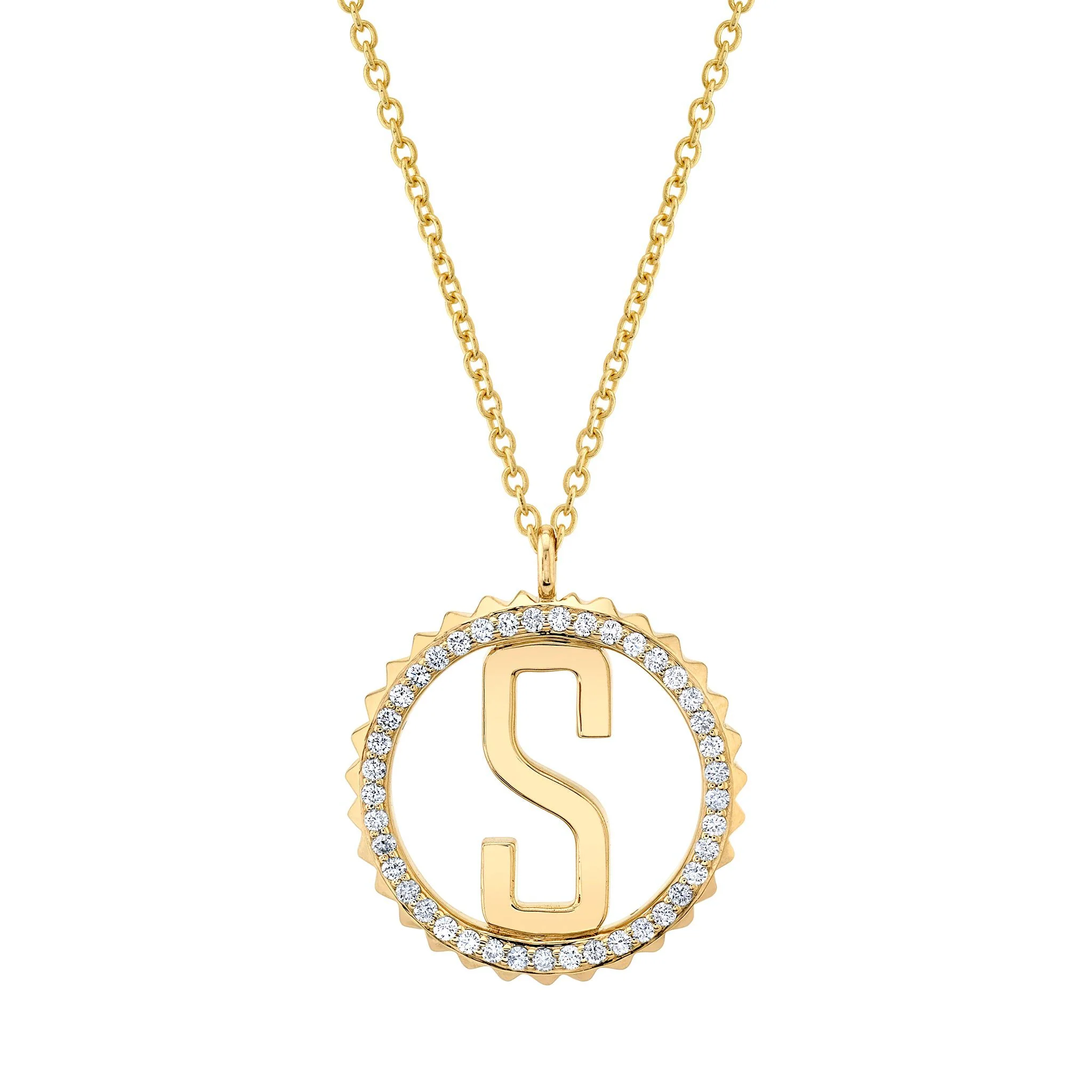 Tetra Pavé Initial Medallion - Image 10