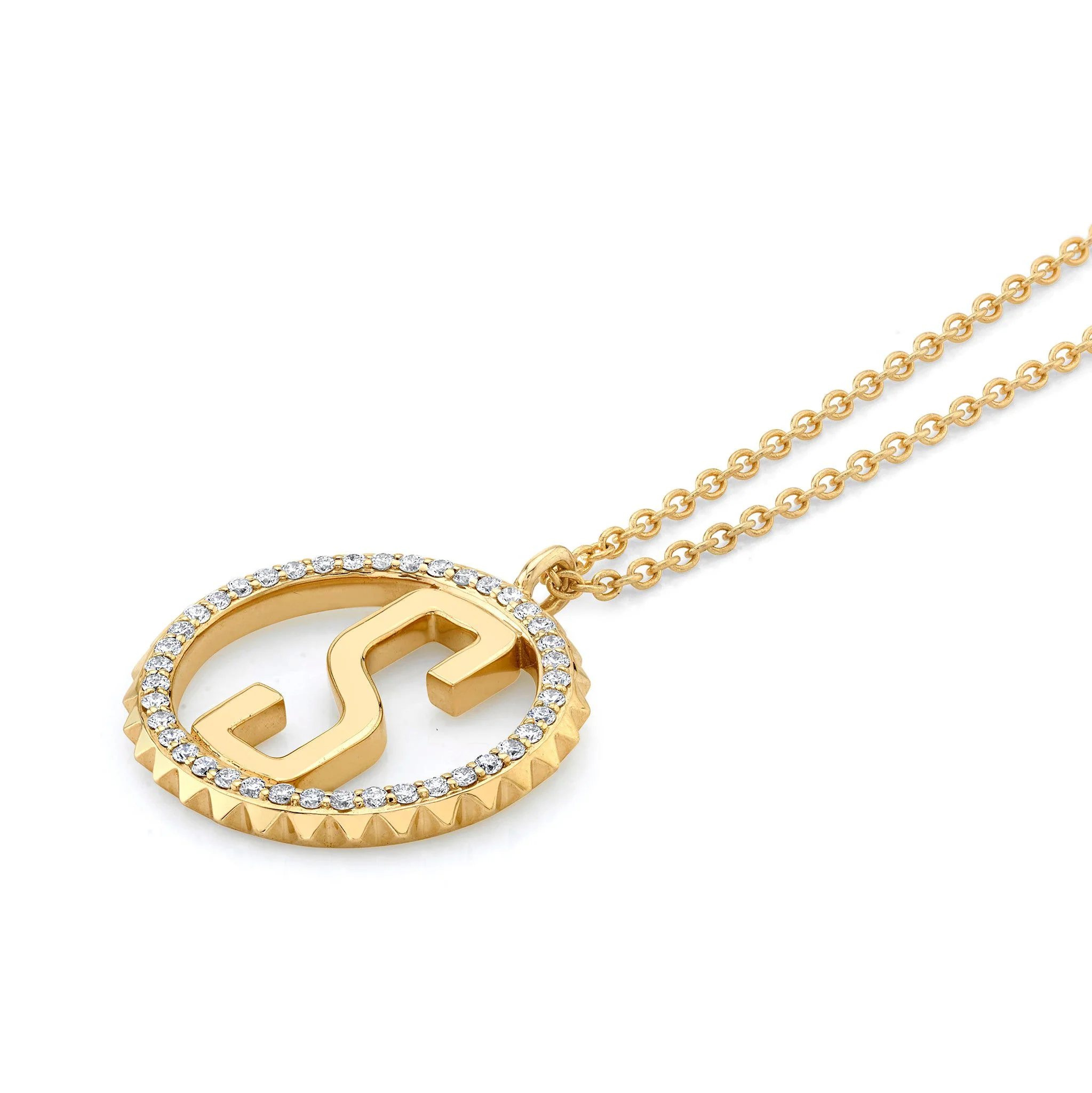 Tetra Pavé Initial Medallion - Image 12